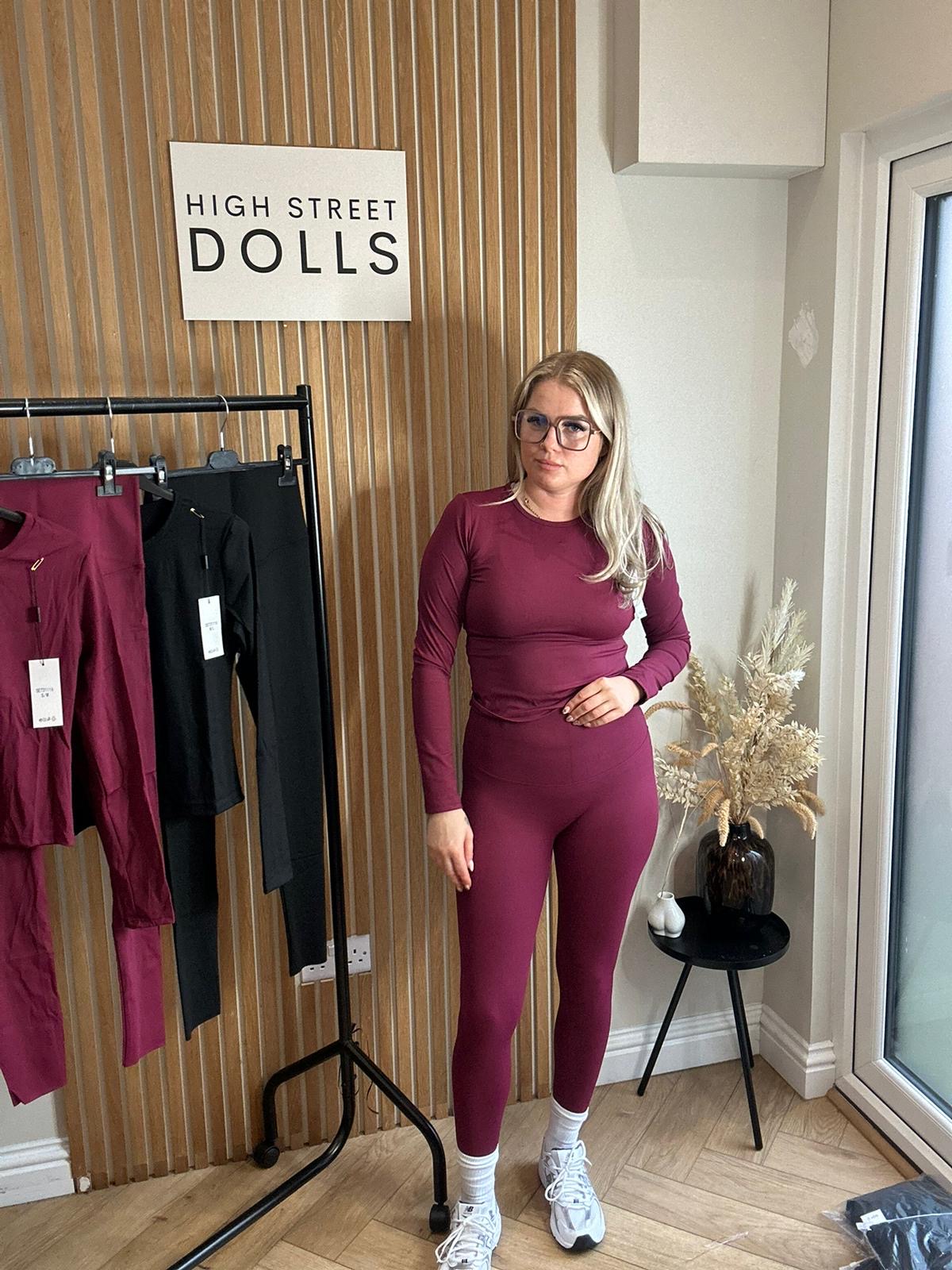 Rochelle Activewear Lycra Lounge Set Womens Long Sleeve Leggings Co Ord