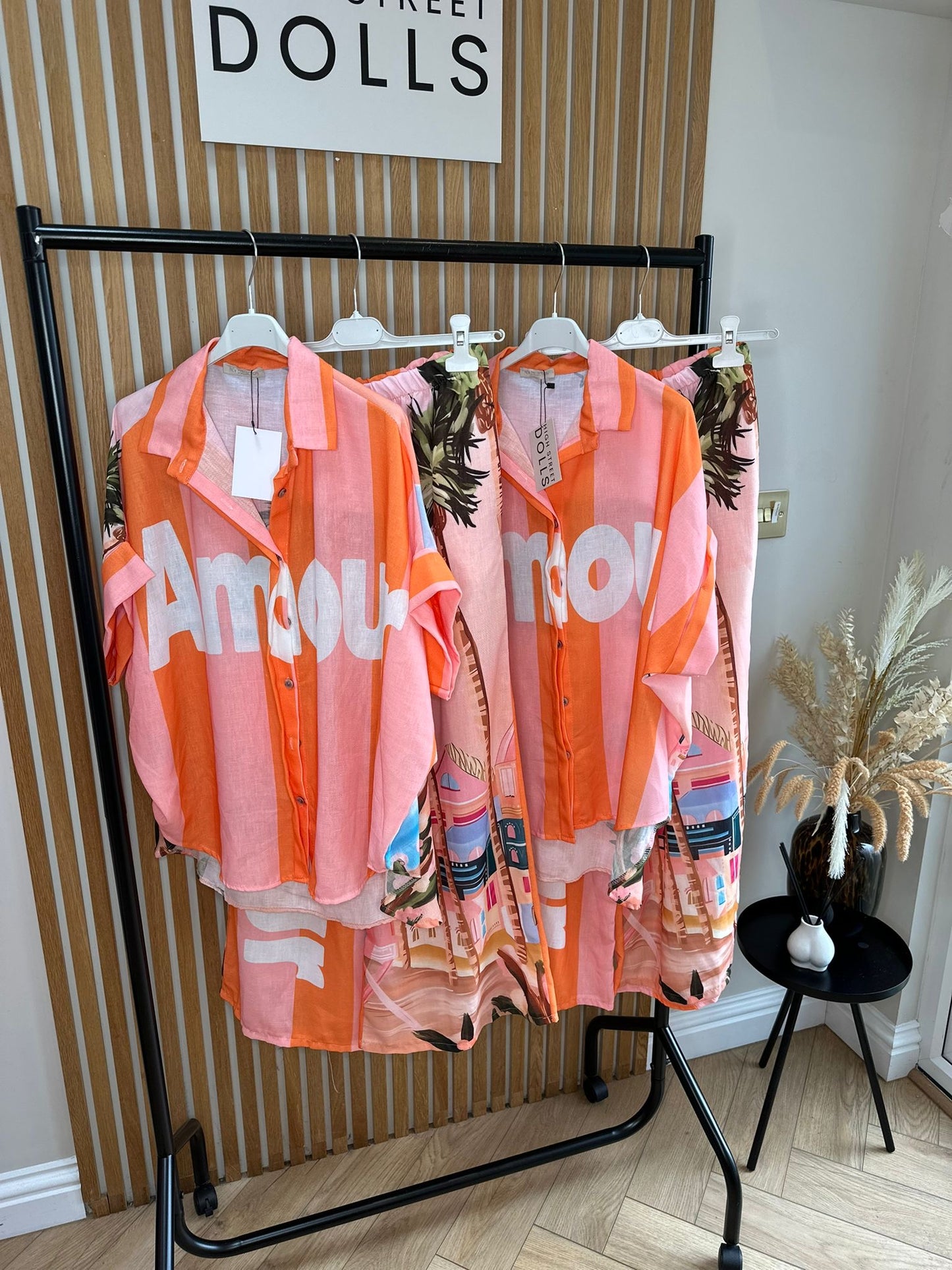Odette Shirt and Trouser Set Summer Outfit Holiday Co Ord Slogan Top
