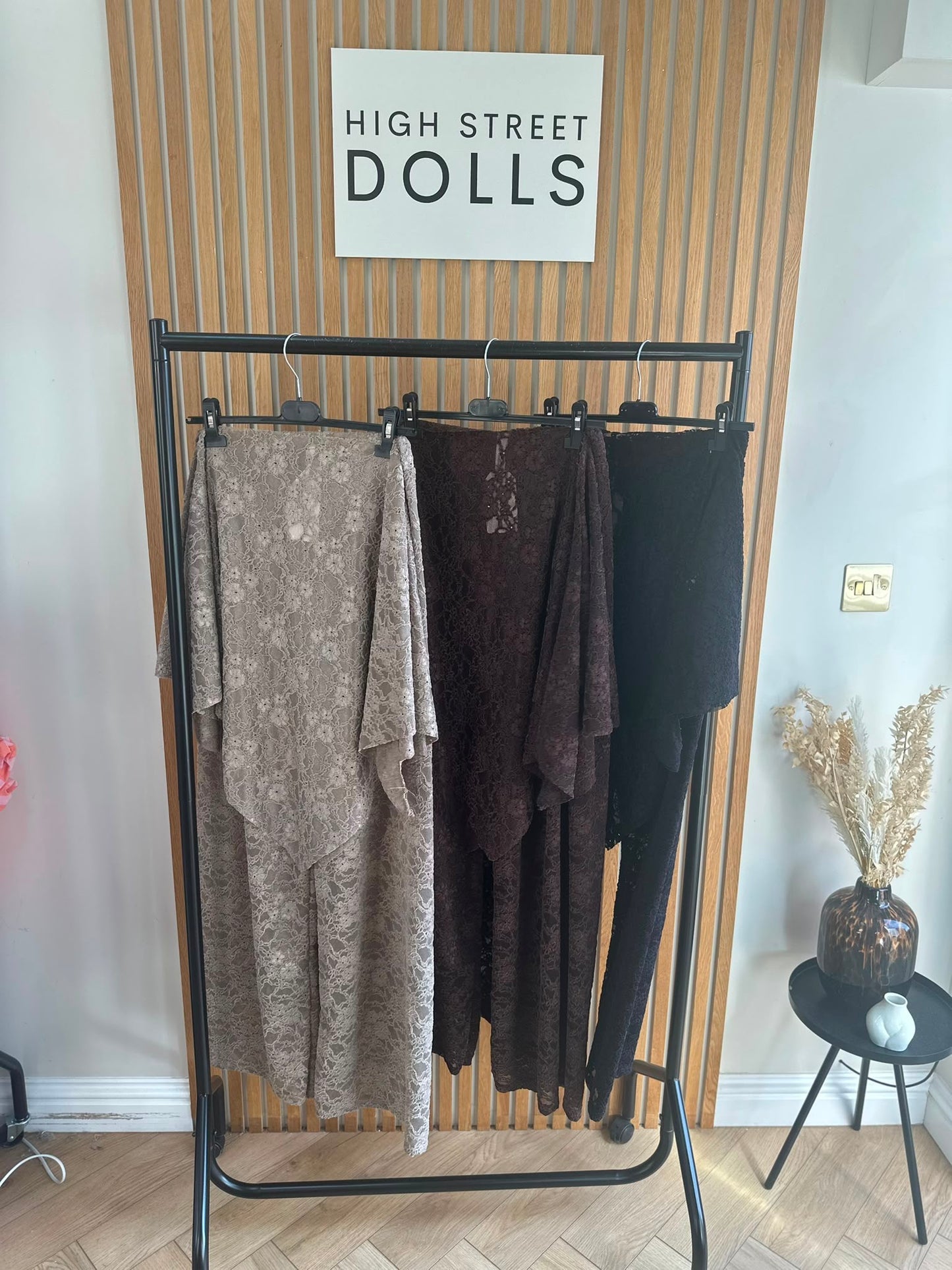 Cecilia Lace Co Ord Poncho Top and Trousers Wide Leg Sheer Evening Outfit