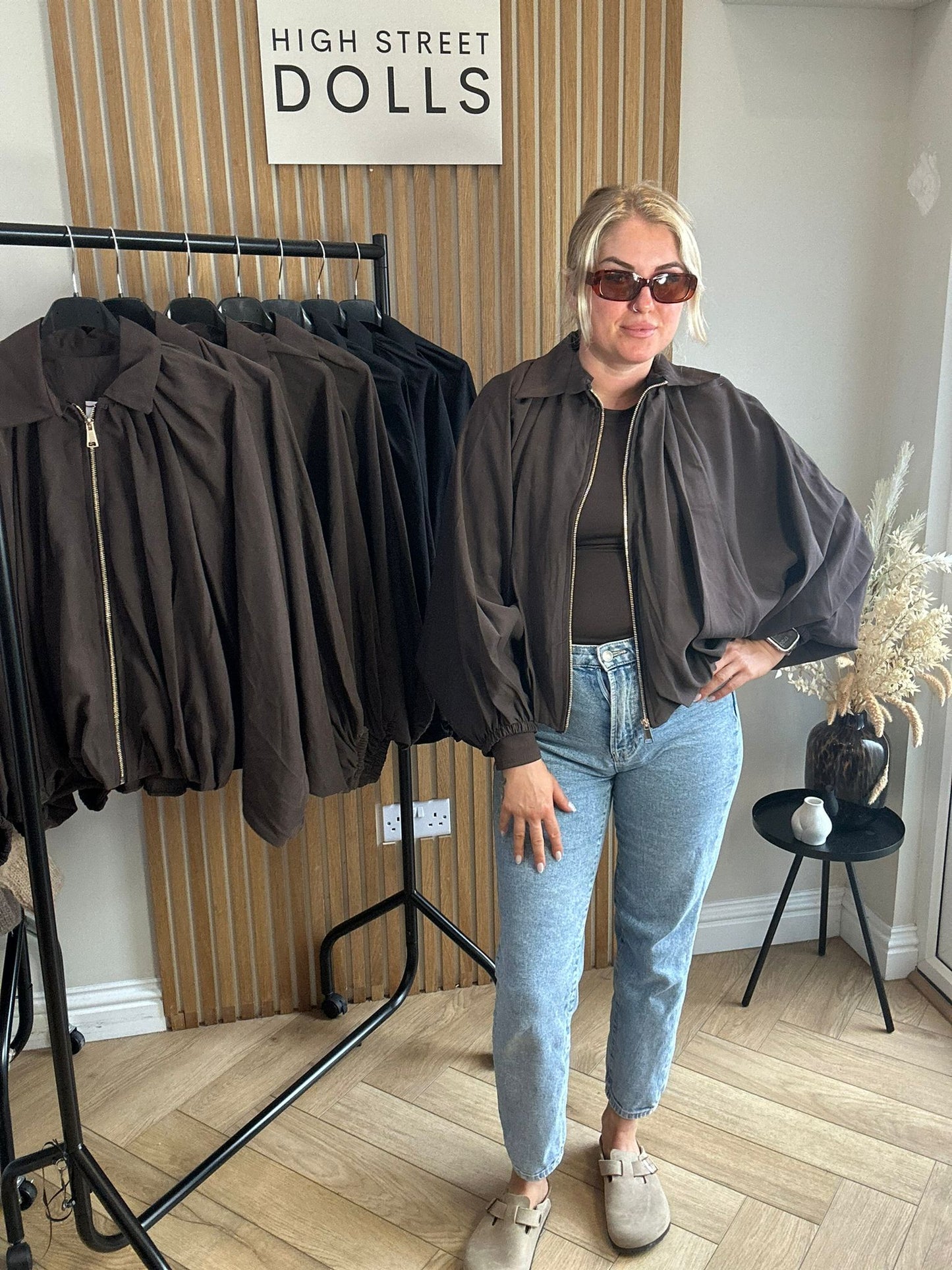 Kaede Suede Jacket with bubble hem