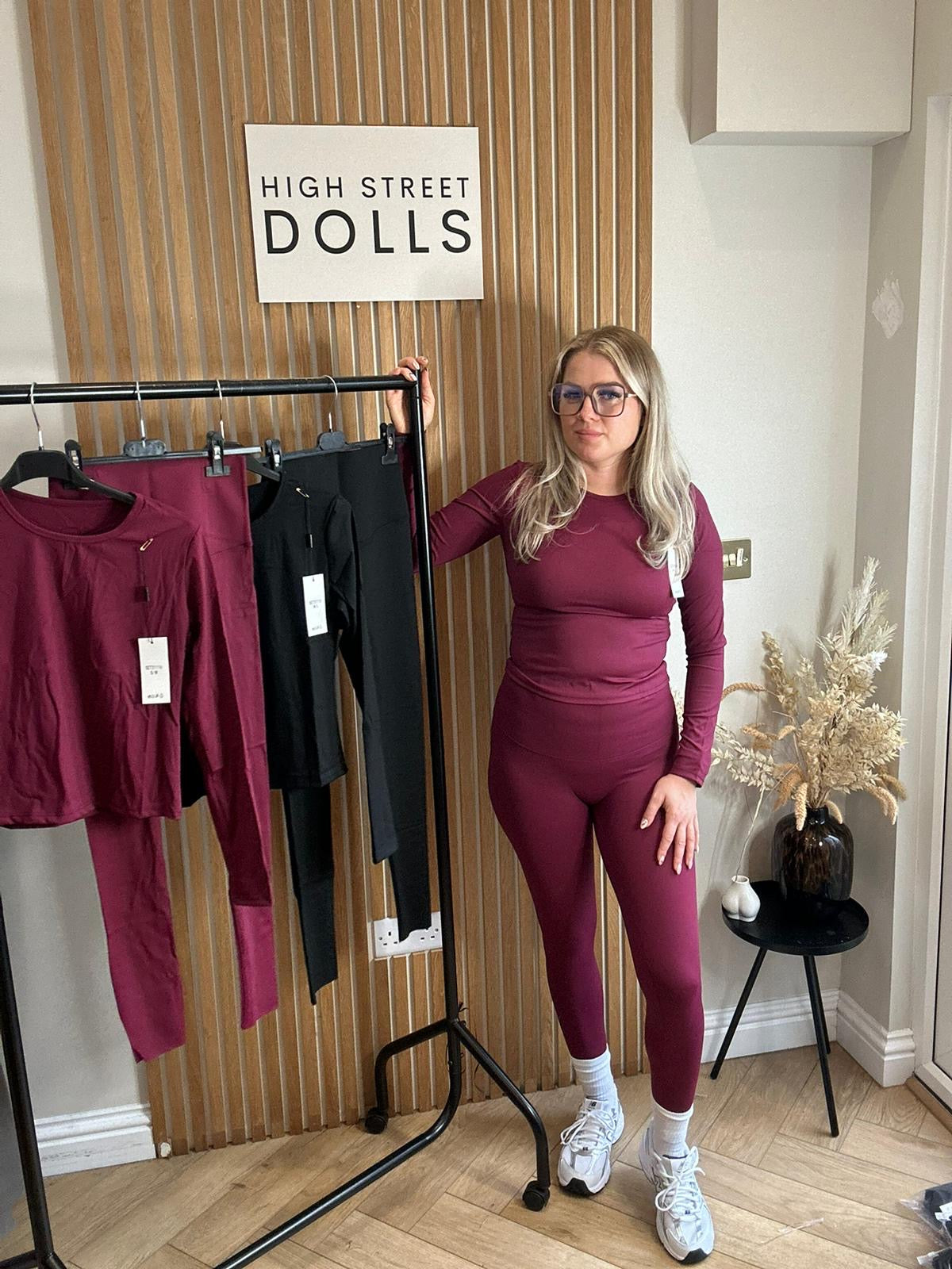 Rochelle Activewear Lycra Lounge Set Womens Long Sleeve Leggings Co Ord