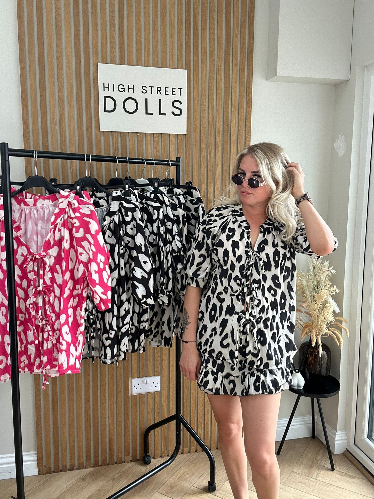 Zoey Leopard Print Bow Top and Skort Matching Co Ord Summer holiday outfit airport outfit