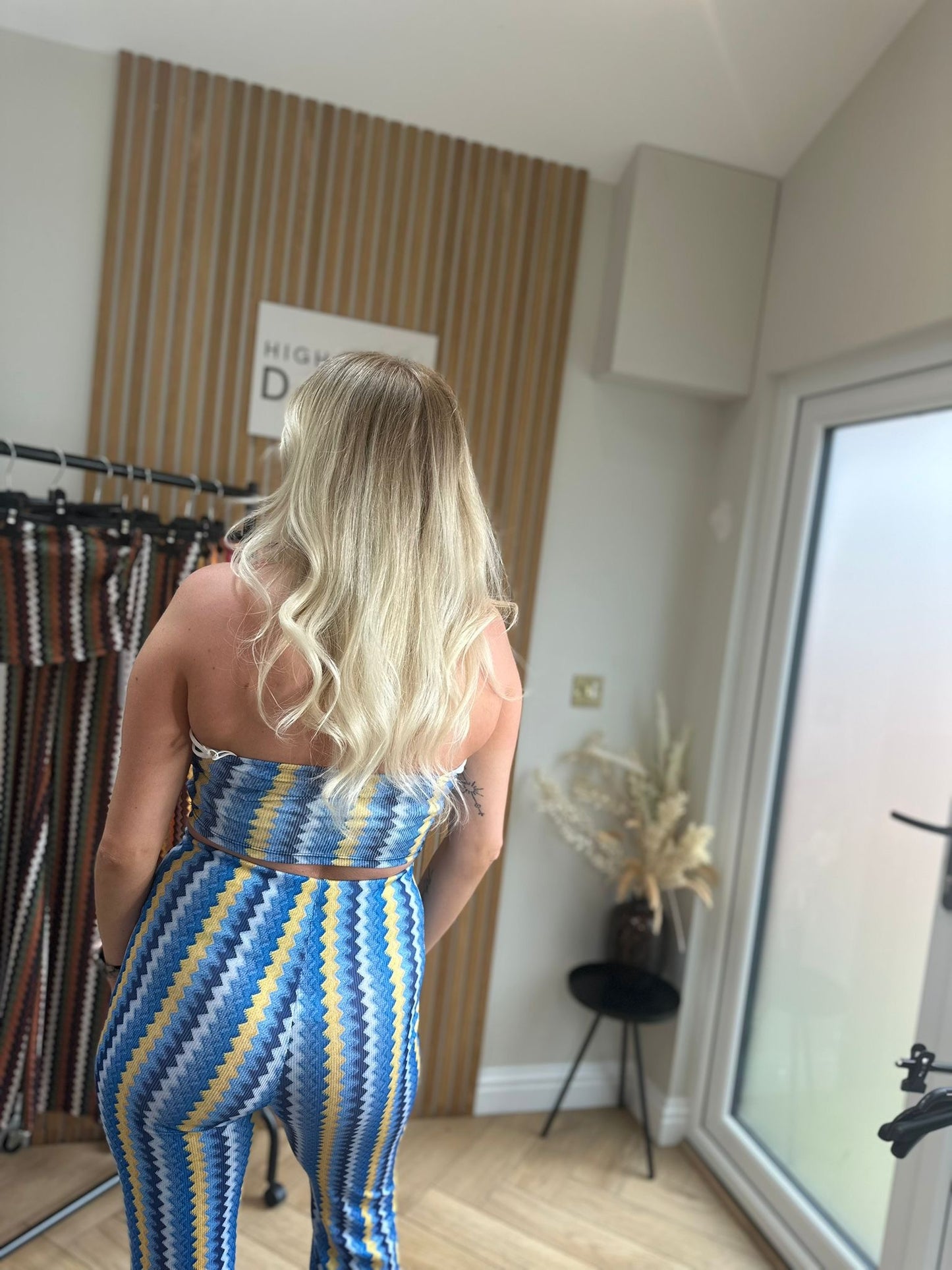 Hattie Co Ord Bandeau Top With Flare Trousers Zigzag Print Summer Outfit Holiday