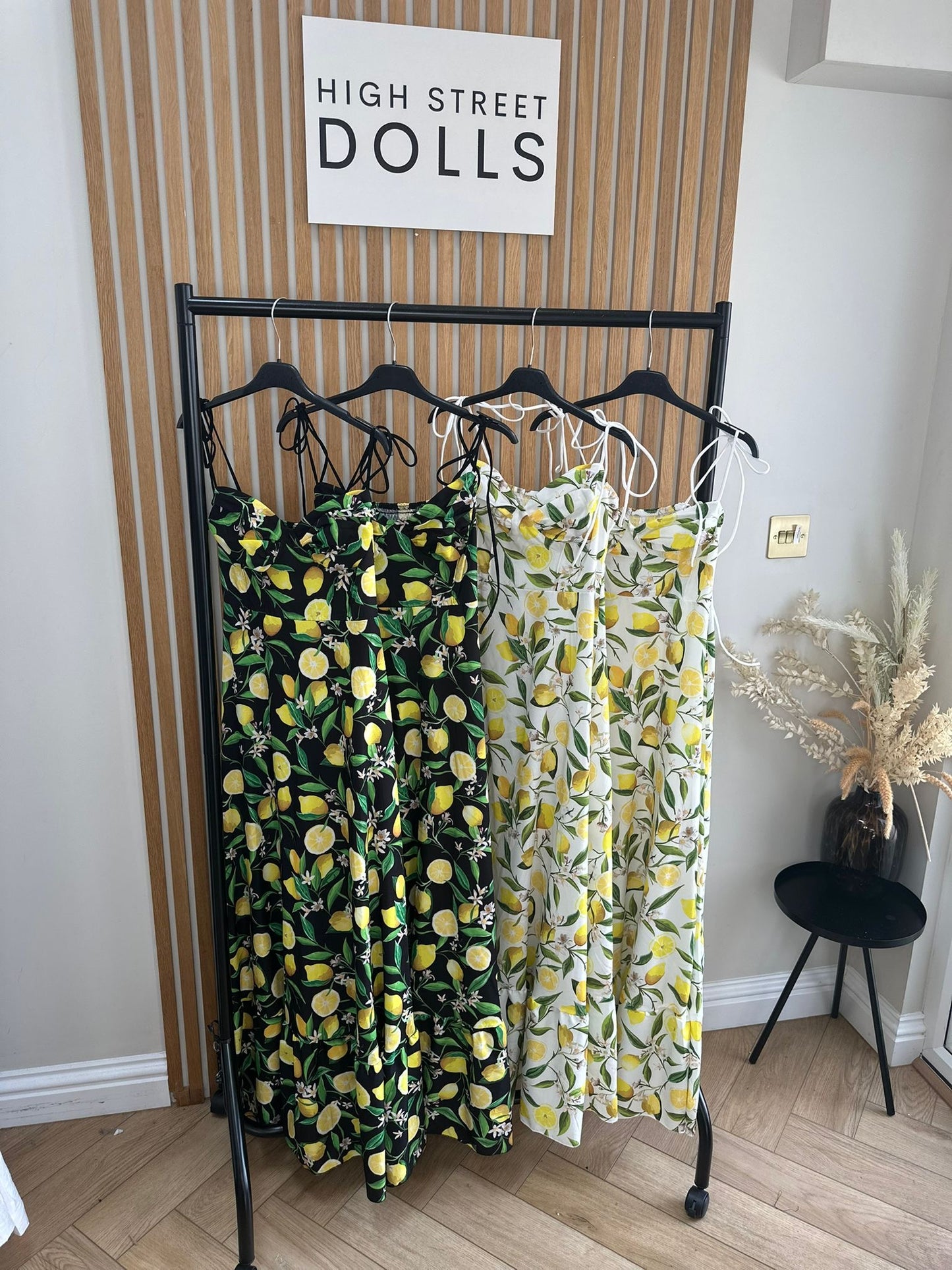 Valencia Lemon Longline Dress Printed spaghetti strap dress
