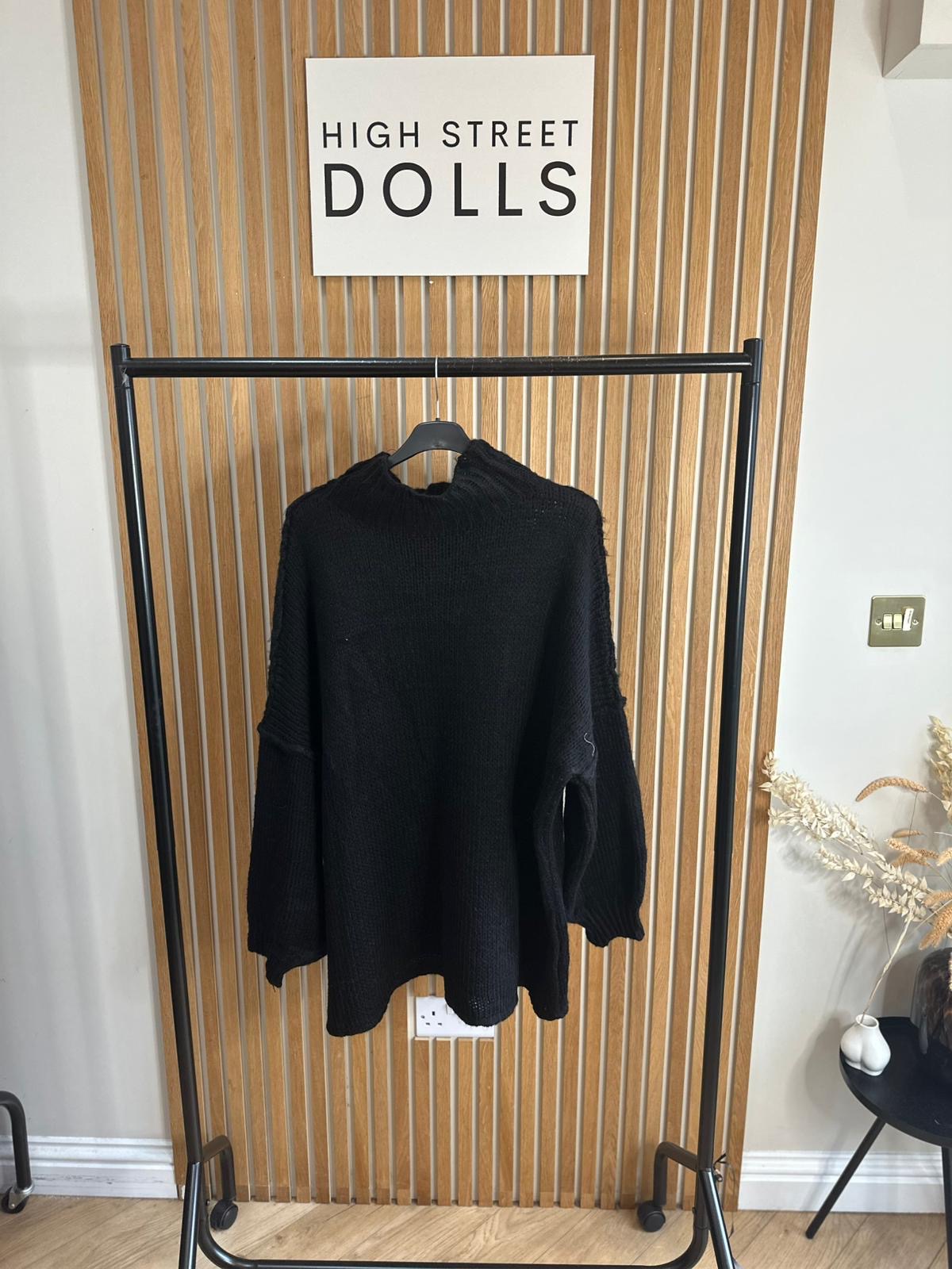 Cynthia Oversized Knitted Jumper Autumn Winter Raw Seam Detail Slouchy Knitwear