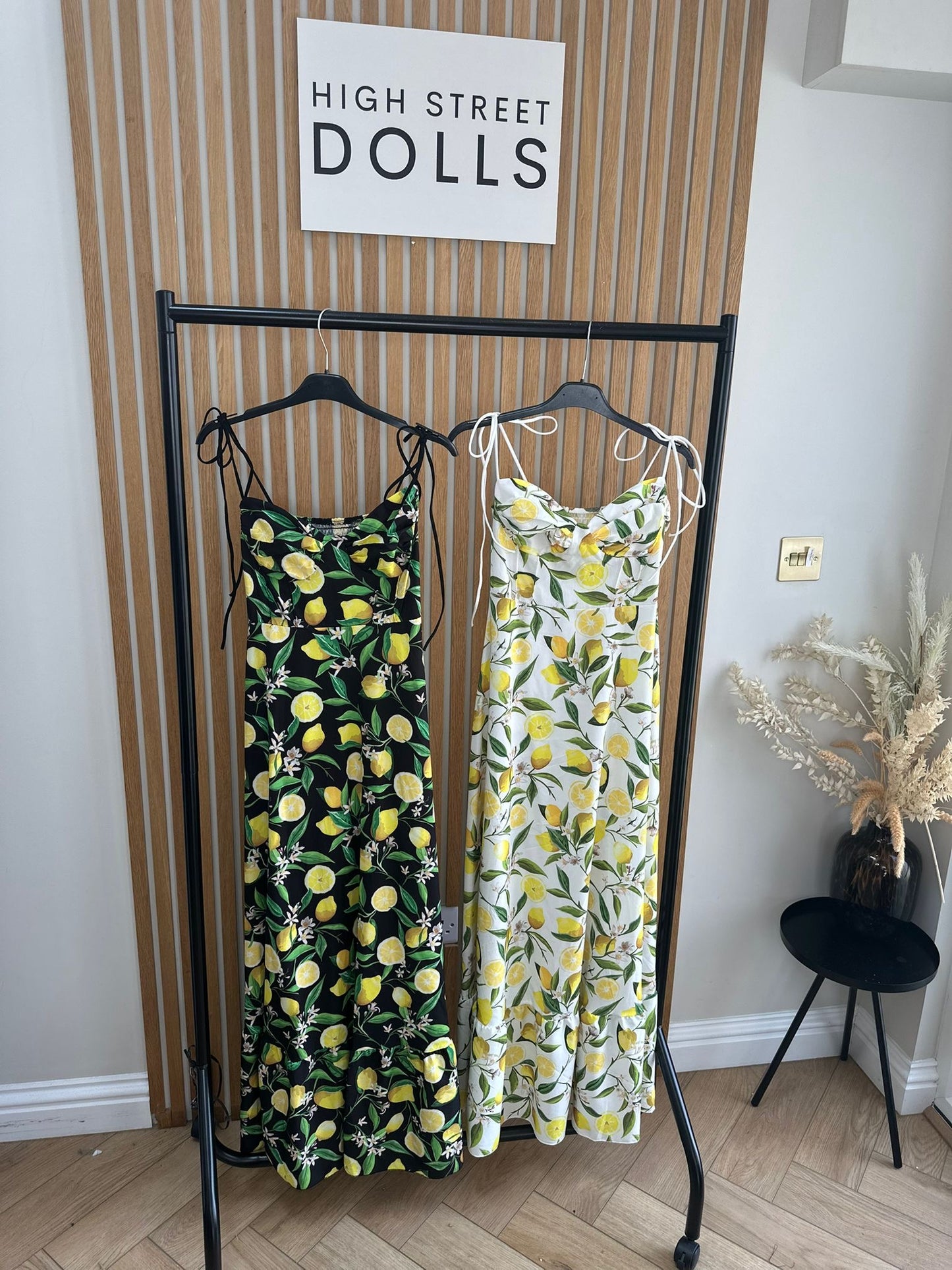 Valencia Lemon Longline Dress Printed spaghetti strap dress