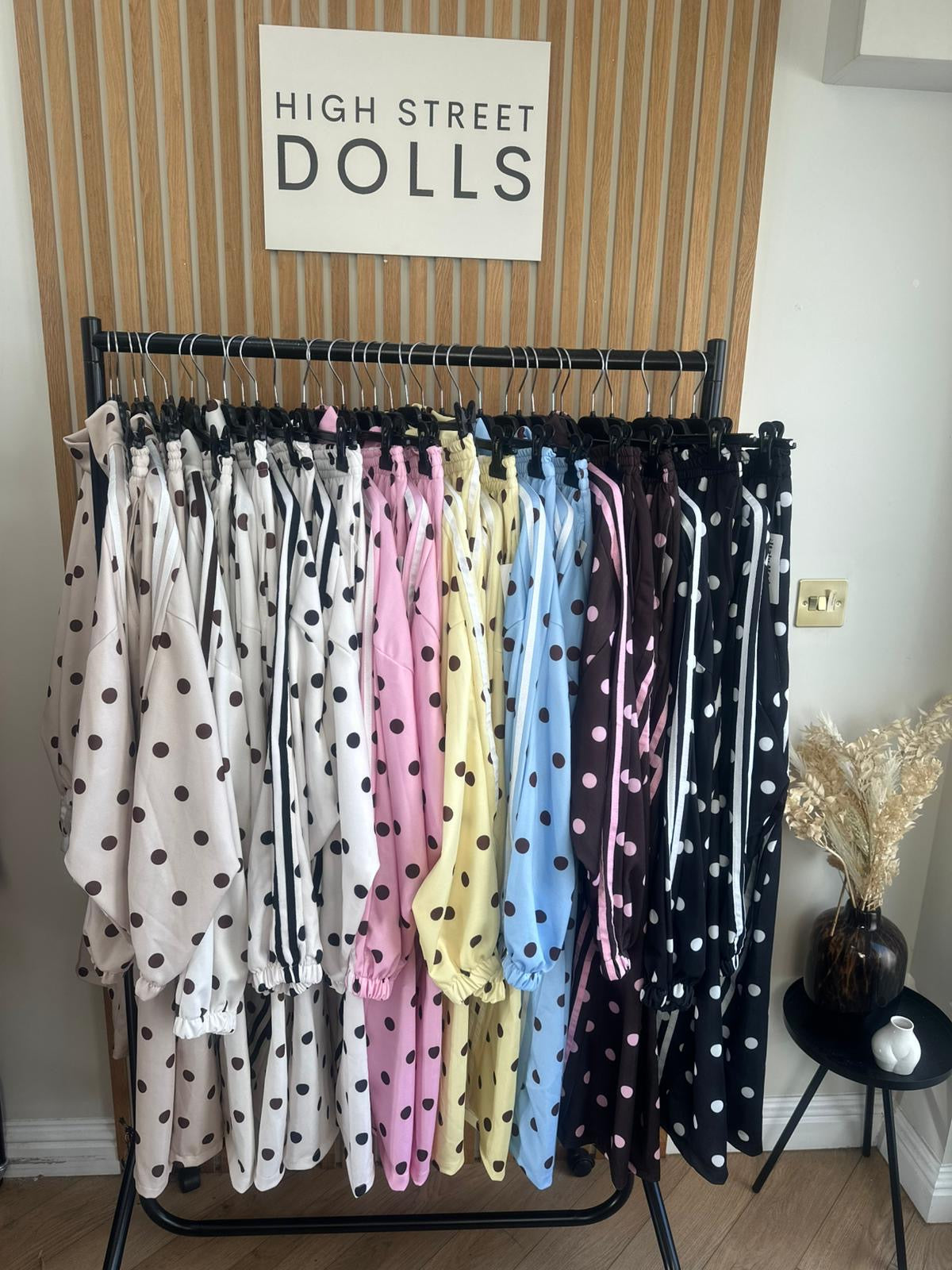 Rouge Polka Dot Bomber Jacket and Wide Leg Trousers Lounge Set Spring Summer Women’s Two Piece Co Ord Trending Viral Print Stripe Detail