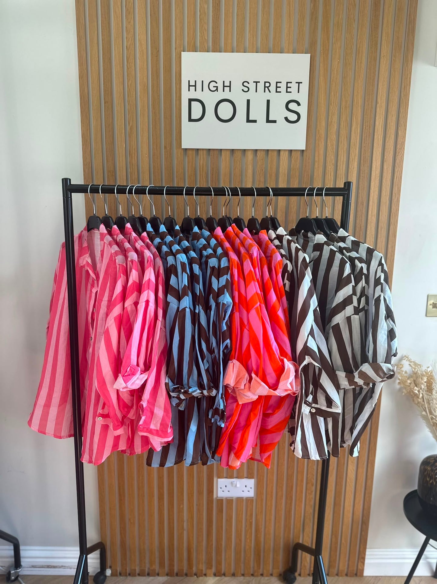 Coral Oversized Striped Shirt Bold Bright Summer Holiday Style