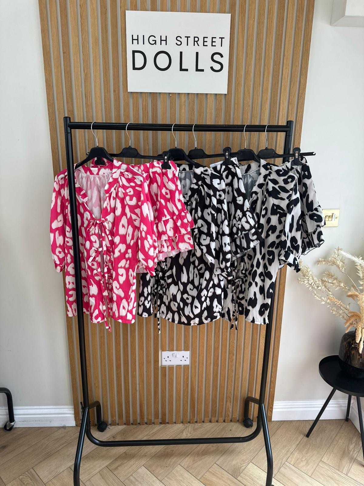 Zoey Leopard Print Bow Top and Skort Matching Co Ord Summer holiday outfit airport outfit