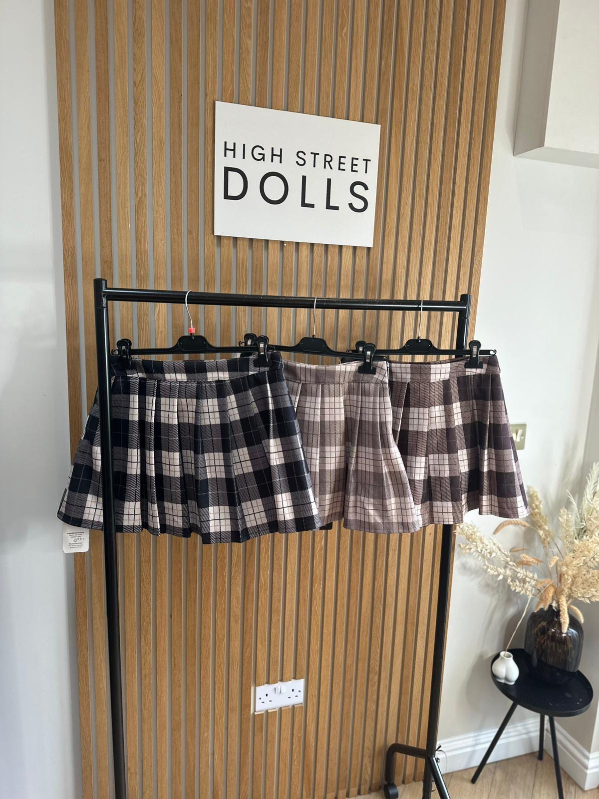 Carrie Tartan Pleated Skort Autumn Winter Mini Skirt Shorts Check Festive