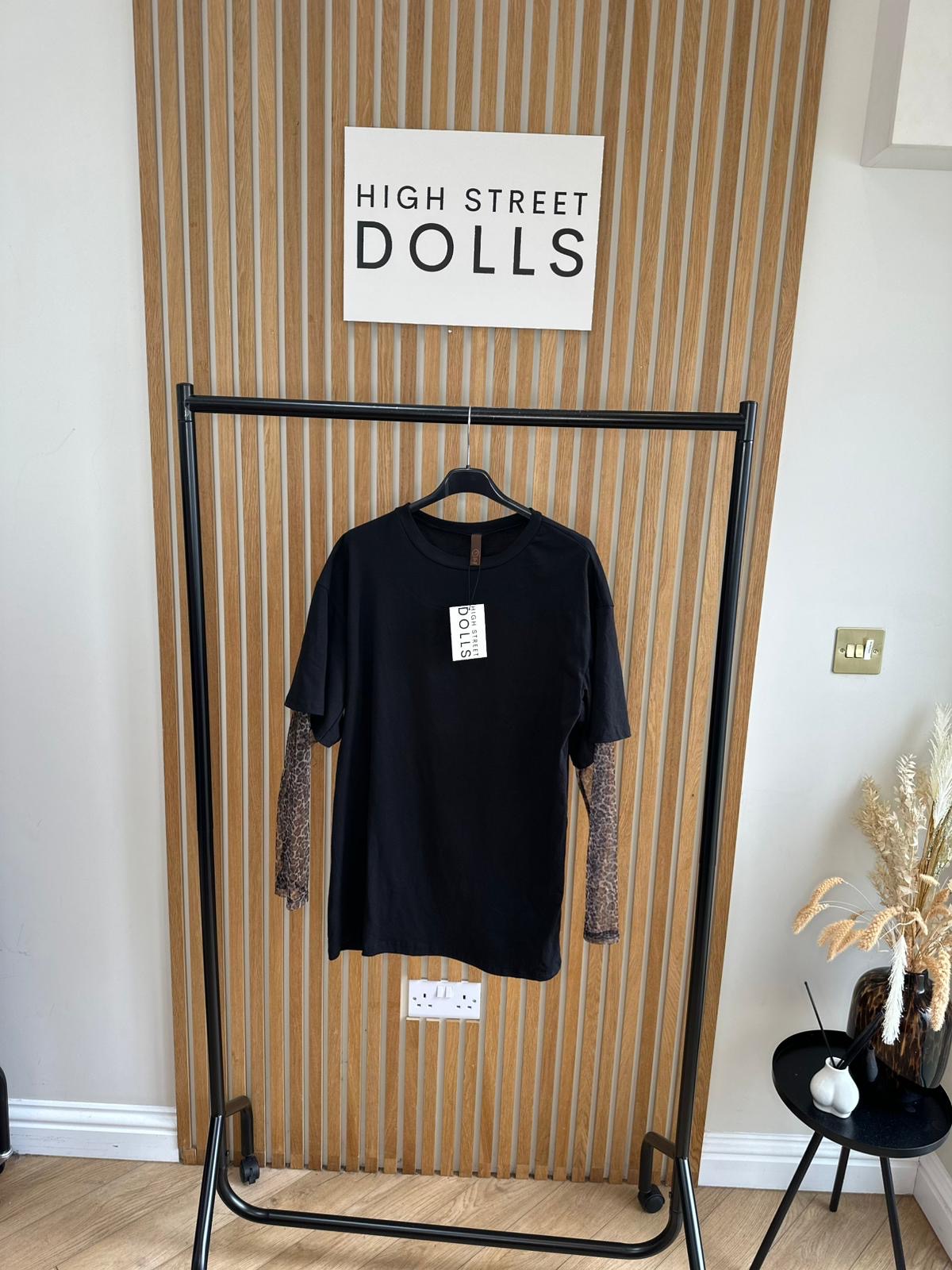 Nicole Long Sleeve T shirt, Leopard Print