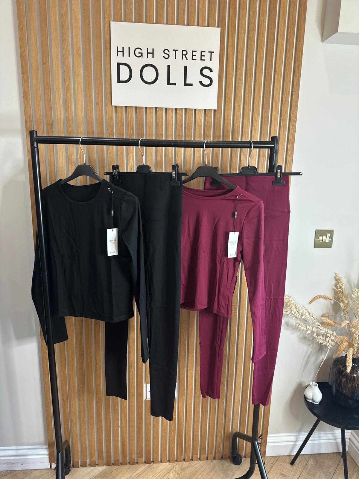 Rochelle Activewear Lycra Lounge Set Womens Long Sleeve Leggings Co Ord