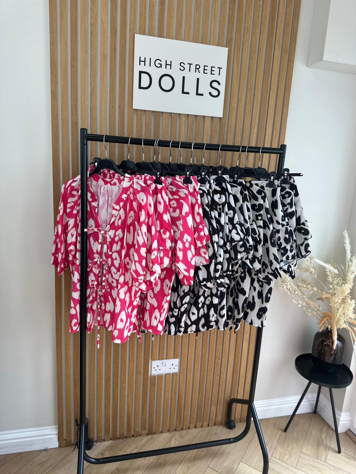 Zoey Leopard Print Bow Top and Skort Matching Co Ord Summer holiday outfit airport outfit