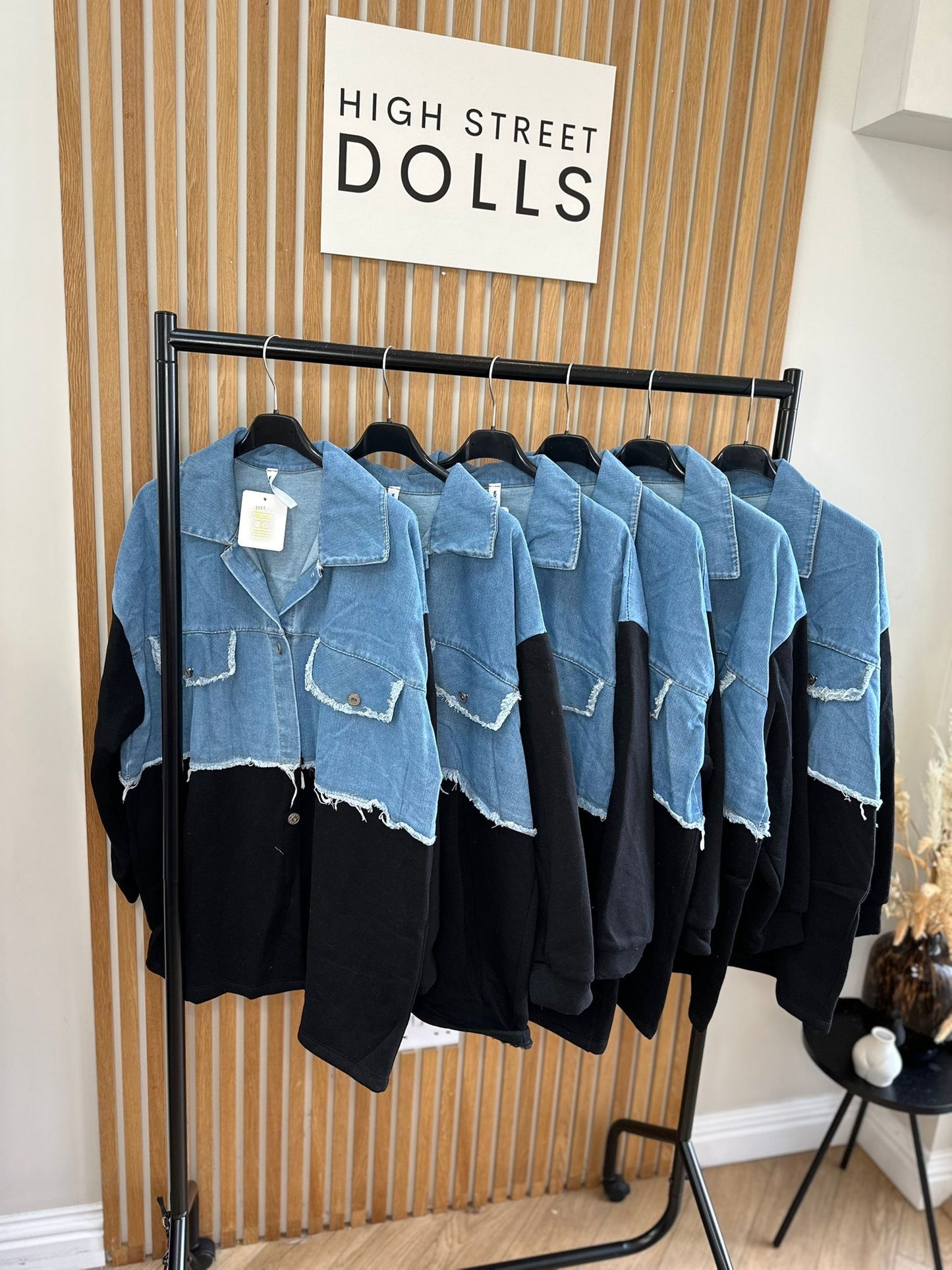 Bryony Oversized Shaket with Denim Details Shirt Jacket