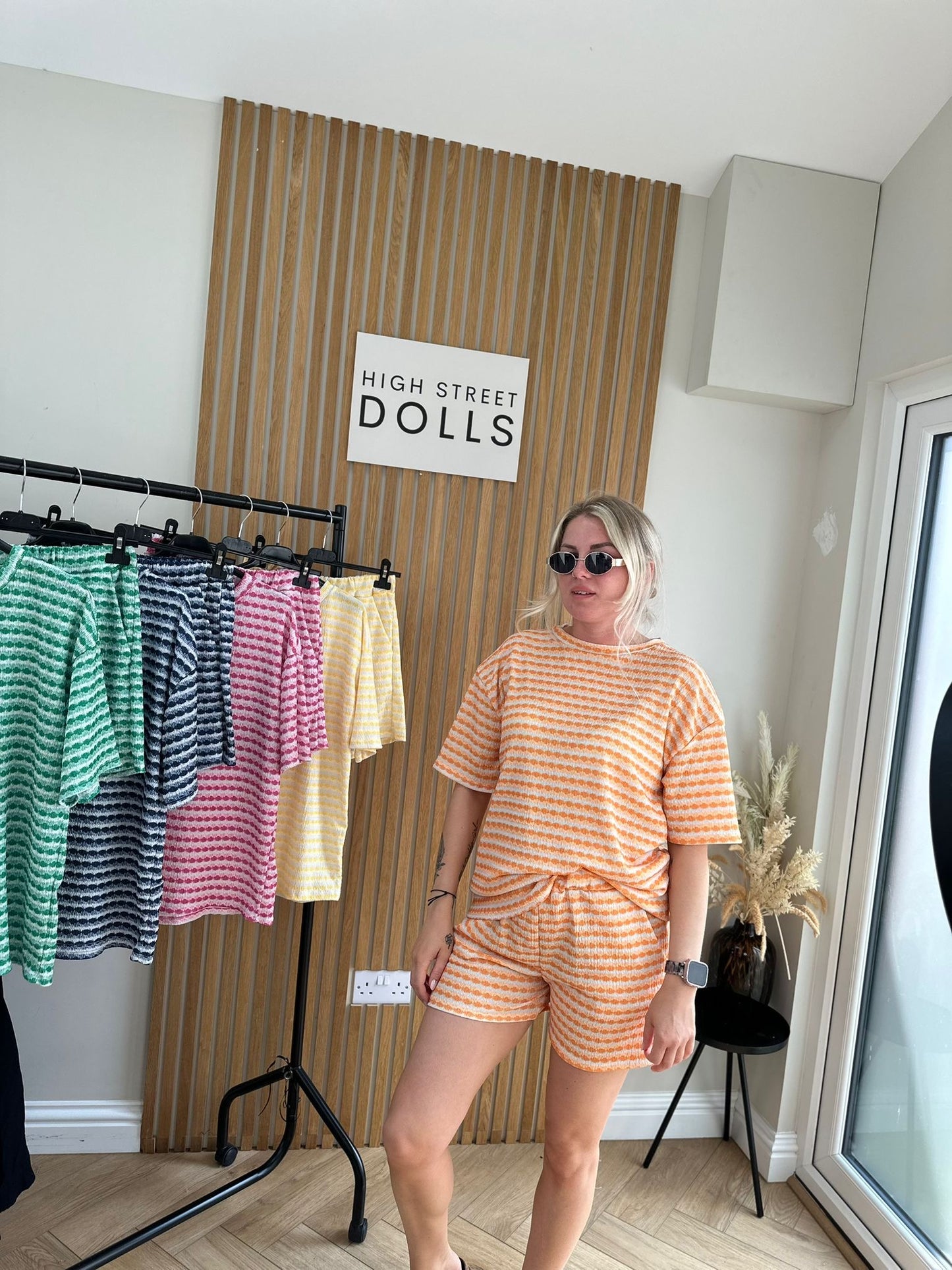 Paisley Stripe T shirt and Shorts Set Summer Holiday Outfit Co Ord
