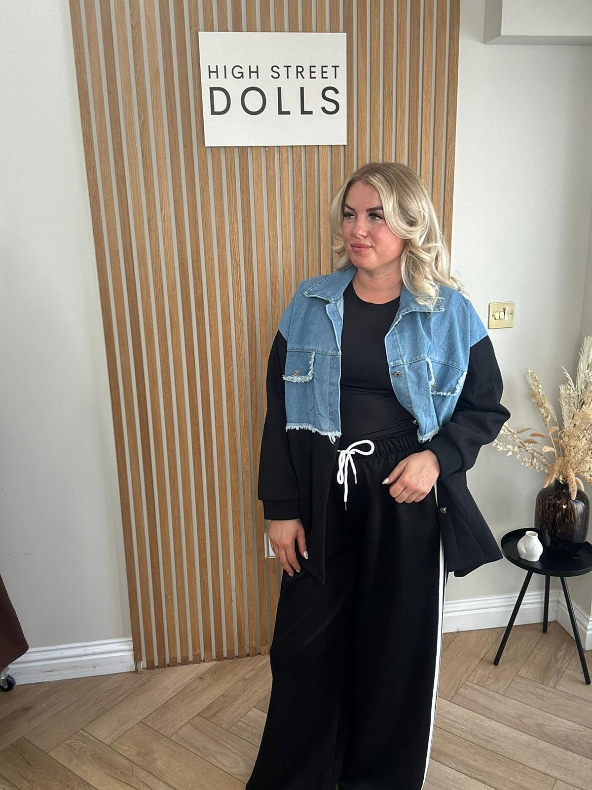 Bryony Oversized Shaket with Denim Details Shirt Jacket
