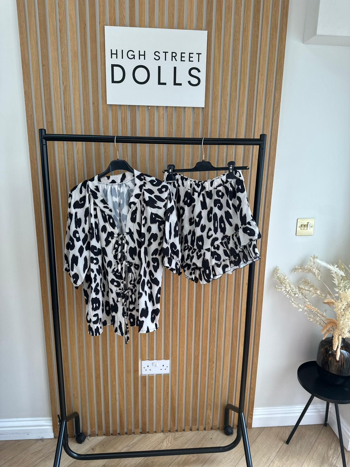 Zoey Leopard Print Bow Top and Skort Matching Co Ord Summer holiday outfit airport outfit