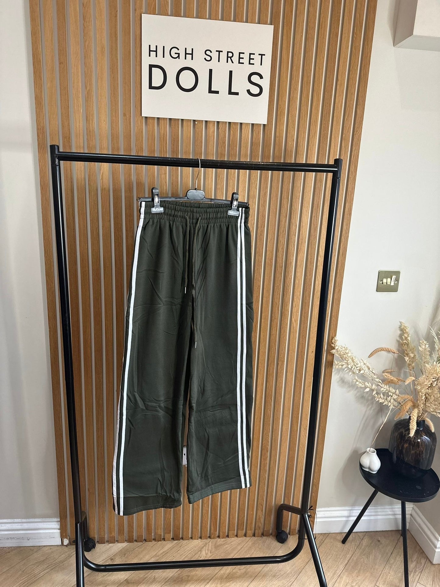 Lori NY Stripe Wide Leg Joggers Jersey Trousers