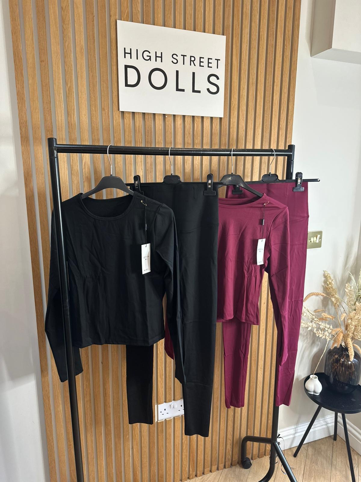 Rochelle Activewear Lycra Lounge Set Womens Long Sleeve Leggings Co Ord