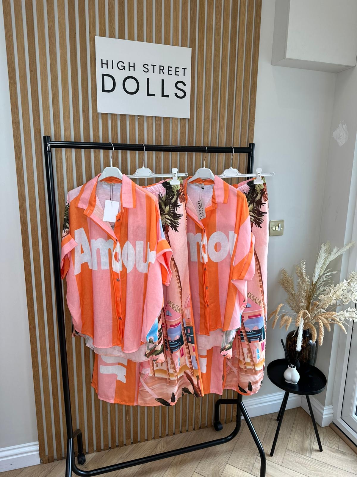 Odette Shirt and Trouser Set Summer Outfit Holiday Co Ord Slogan Top