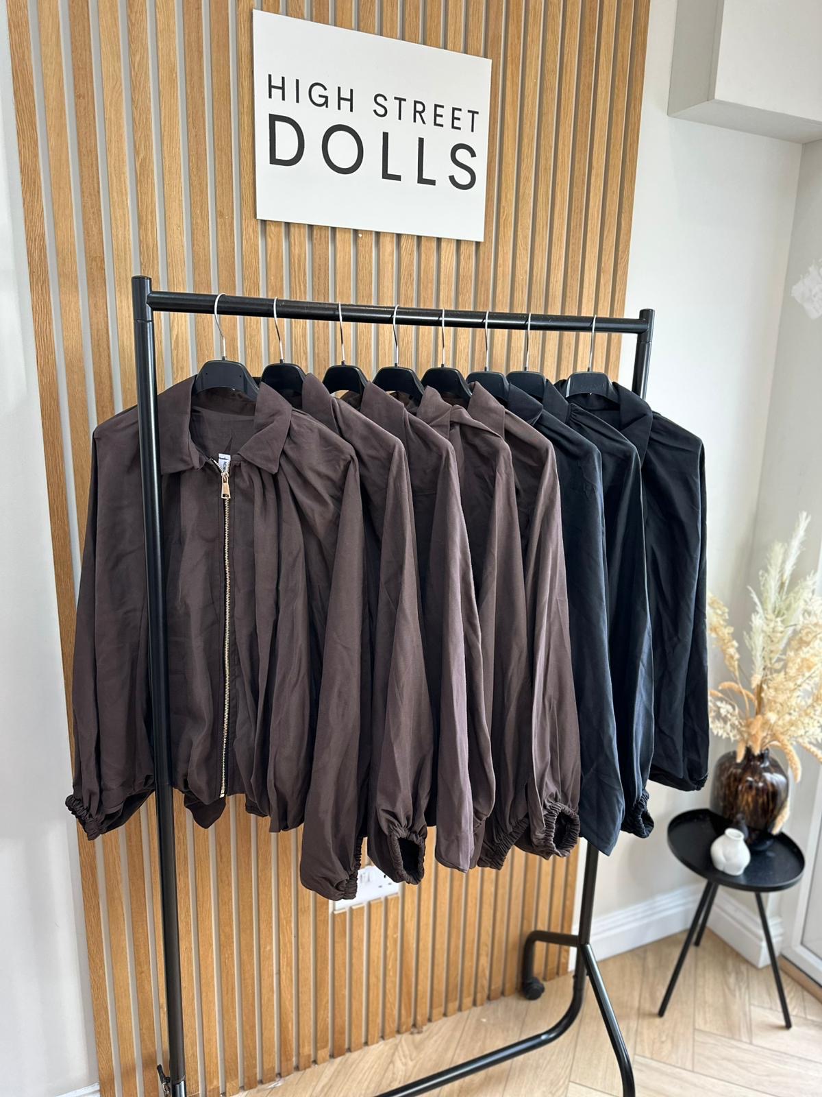 Kaede Suede Jacket with bubble hem
