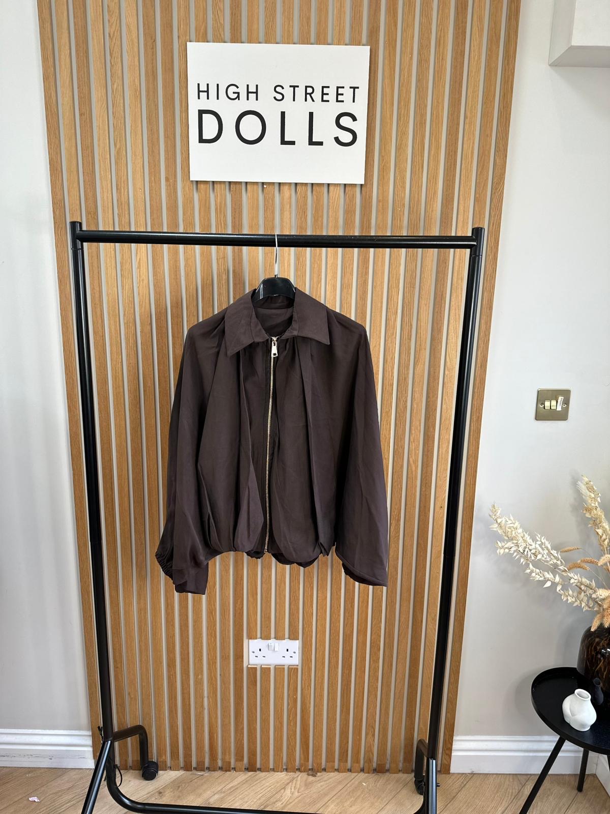 Kaede Suede Jacket with bubble hem