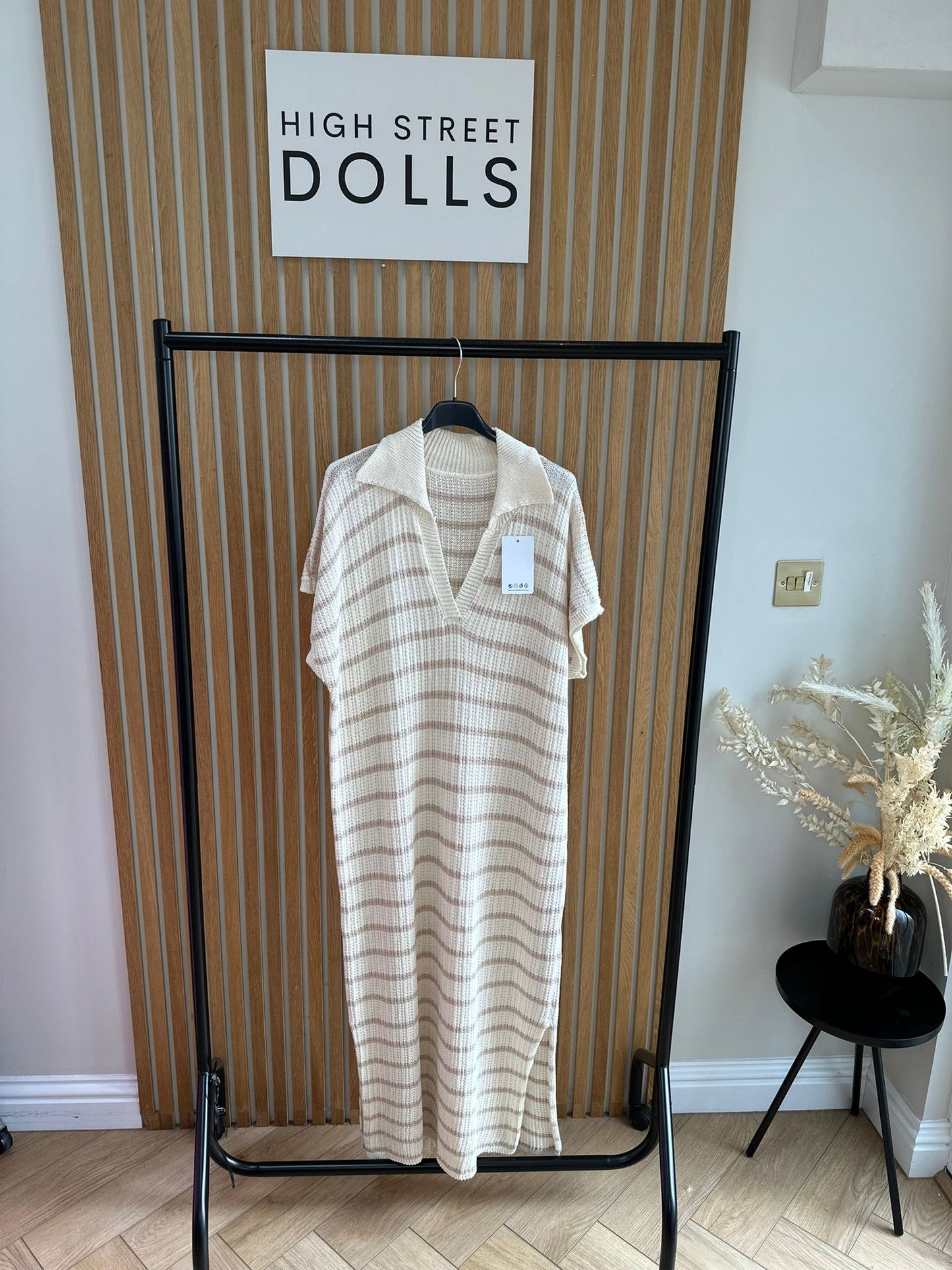 Belle Knitted Stripe Midi Dress Summer Holiday Outfit