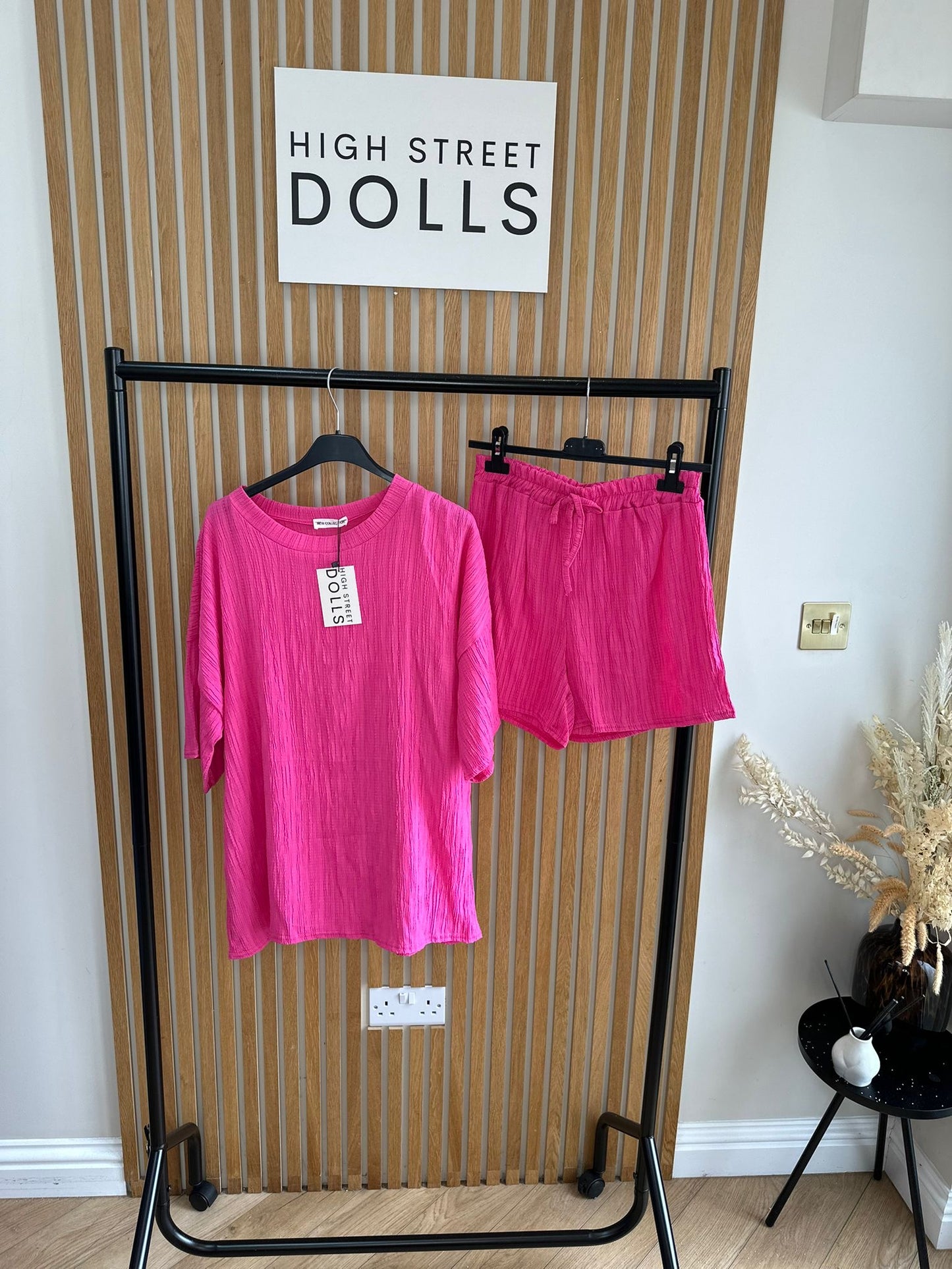 Maddison T Shirt and Shorts Set Summer Outfit Holiday set Crinkle fabric Co-ord