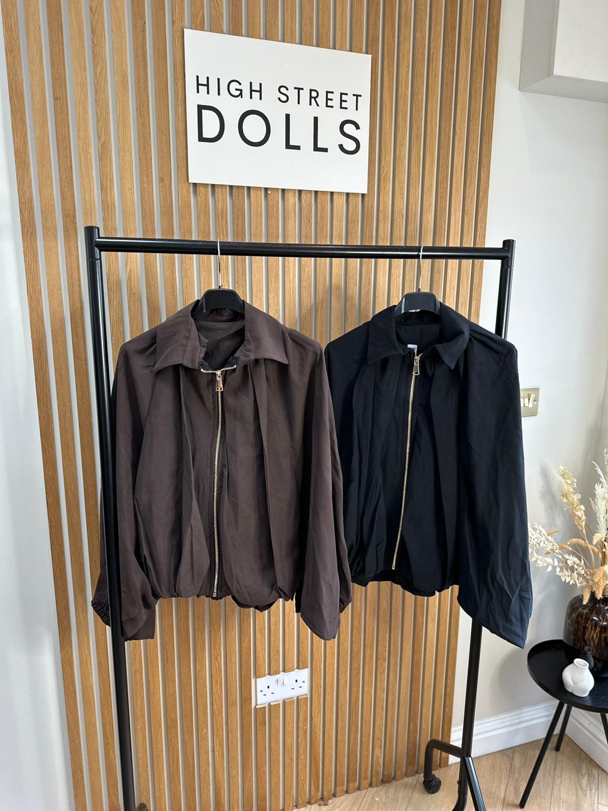 Kaede Suede Jacket with bubble hem