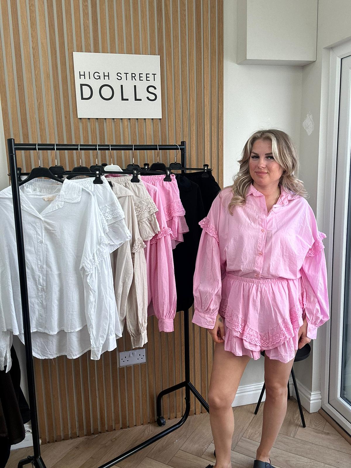 Bella Co Ord Long Sleeve Shirt and Skort Two Piece Spring Summer