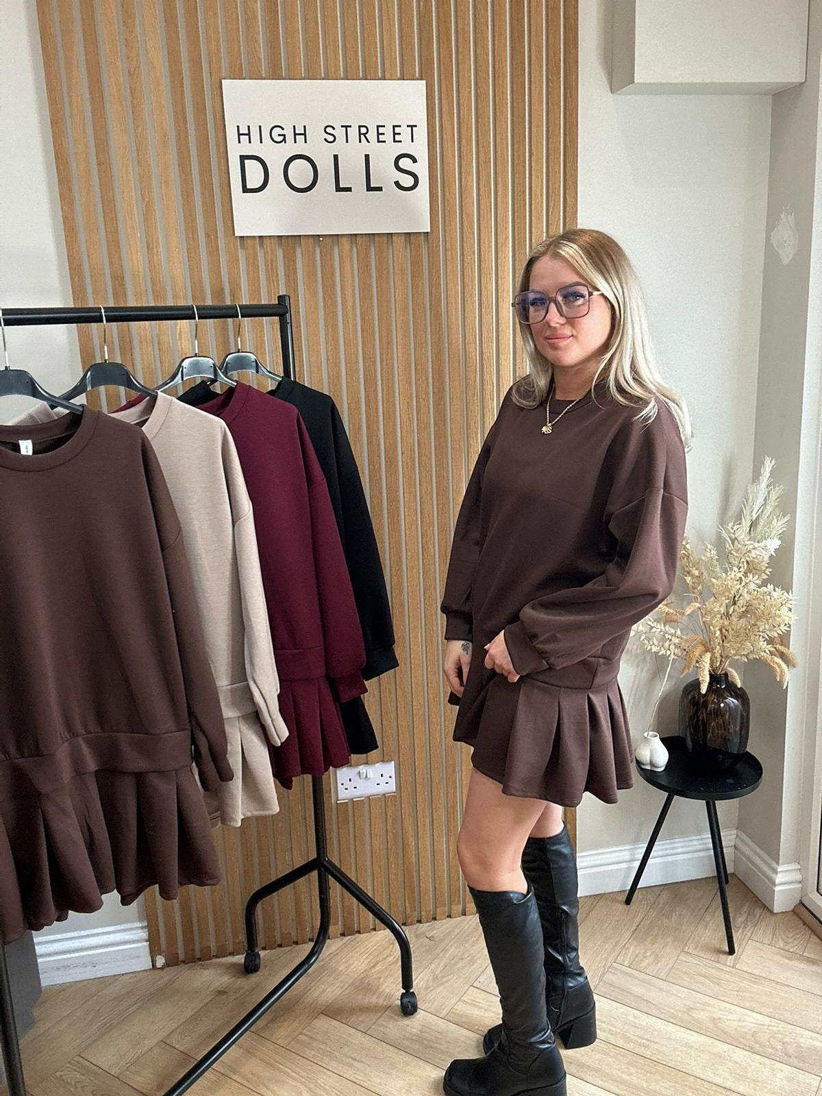Ava Jumper Dress With Pleated Skirt Autumn Winter
