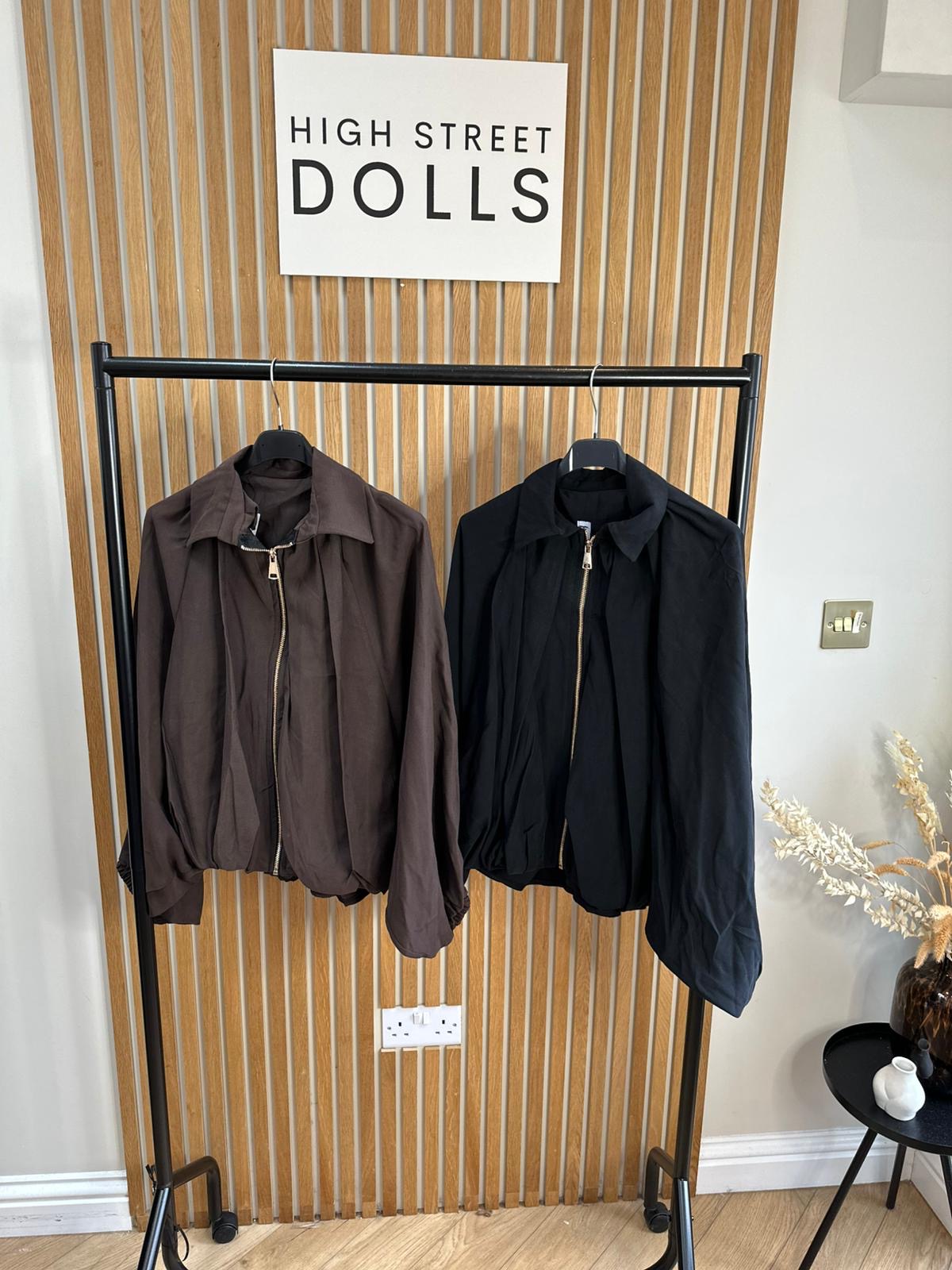 Kaede Suede Jacket with bubble hem