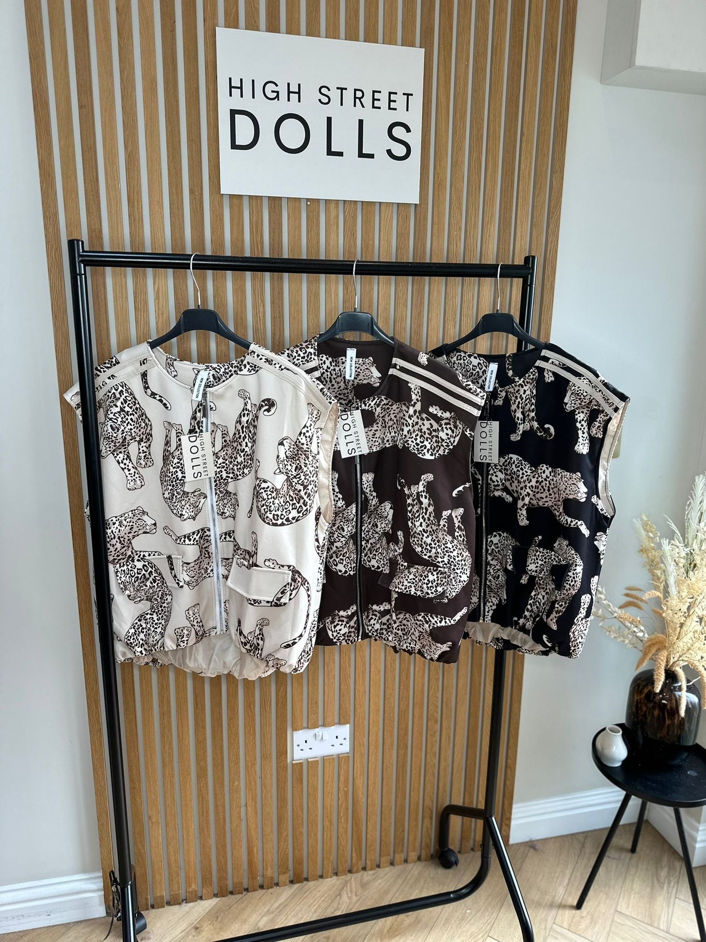Cally Gilet Bomber Jacket Cheeta Print