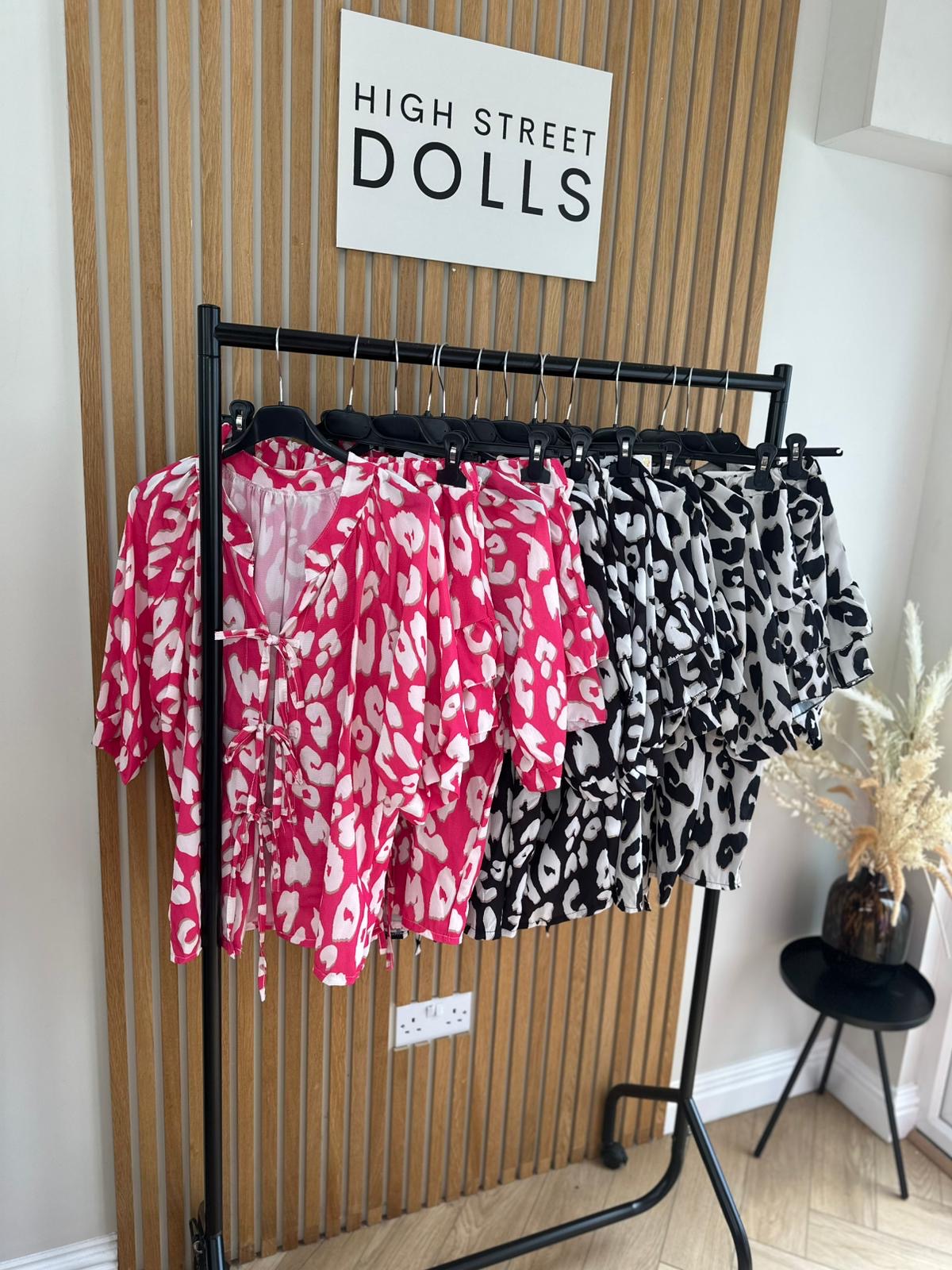 Zoey Leopard Print Bow Top and Skort Matching Co Ord Summer holiday outfit airport outfit