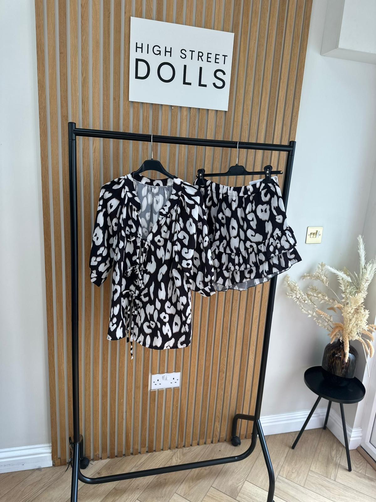 Zoey Leopard Print Bow Top and Skort Matching Co Ord Summer holiday outfit airport outfit