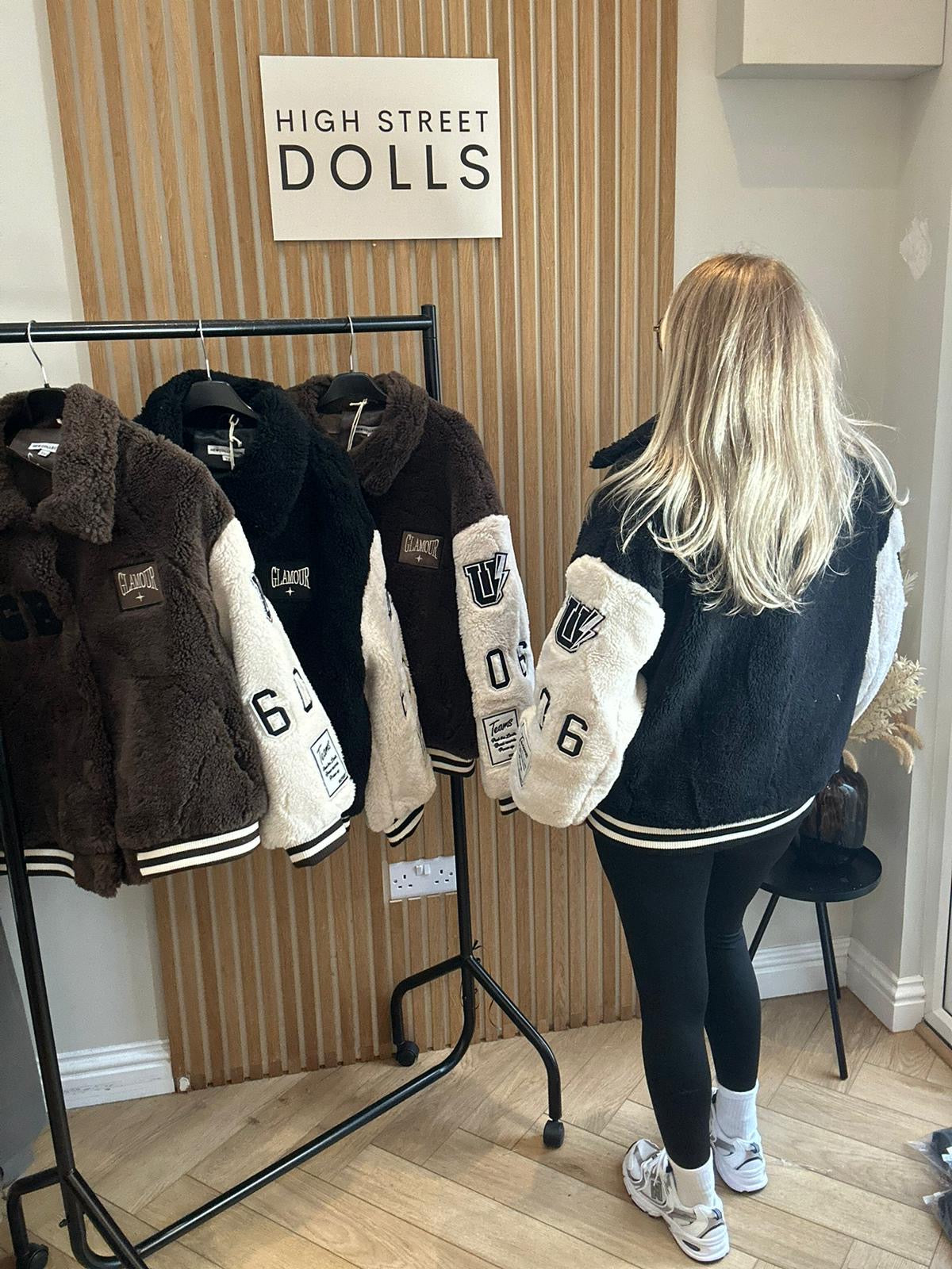 Tara Slogan Faux Fur Bomber Jacket Autumn Winter Coat Embroidered Patches