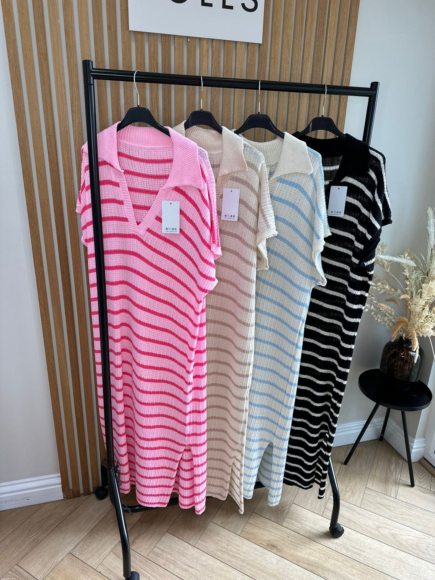 Belle Knitted Stripe Midi Dress Summer Holiday Outfit