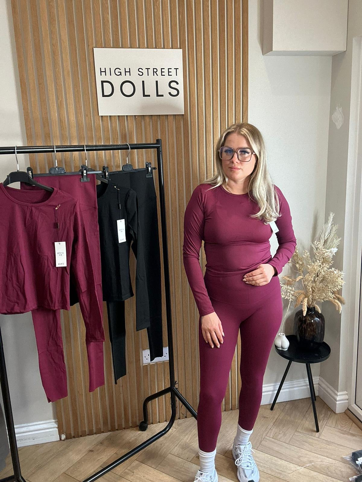 Rochelle Activewear Lycra Lounge Set Womens Long Sleeve Leggings Co Ord