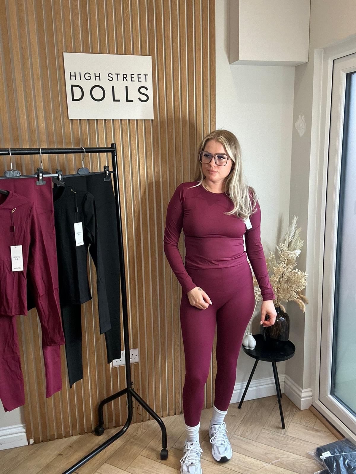 Rochelle Activewear Lycra Lounge Set Womens Long Sleeve Leggings Co Ord