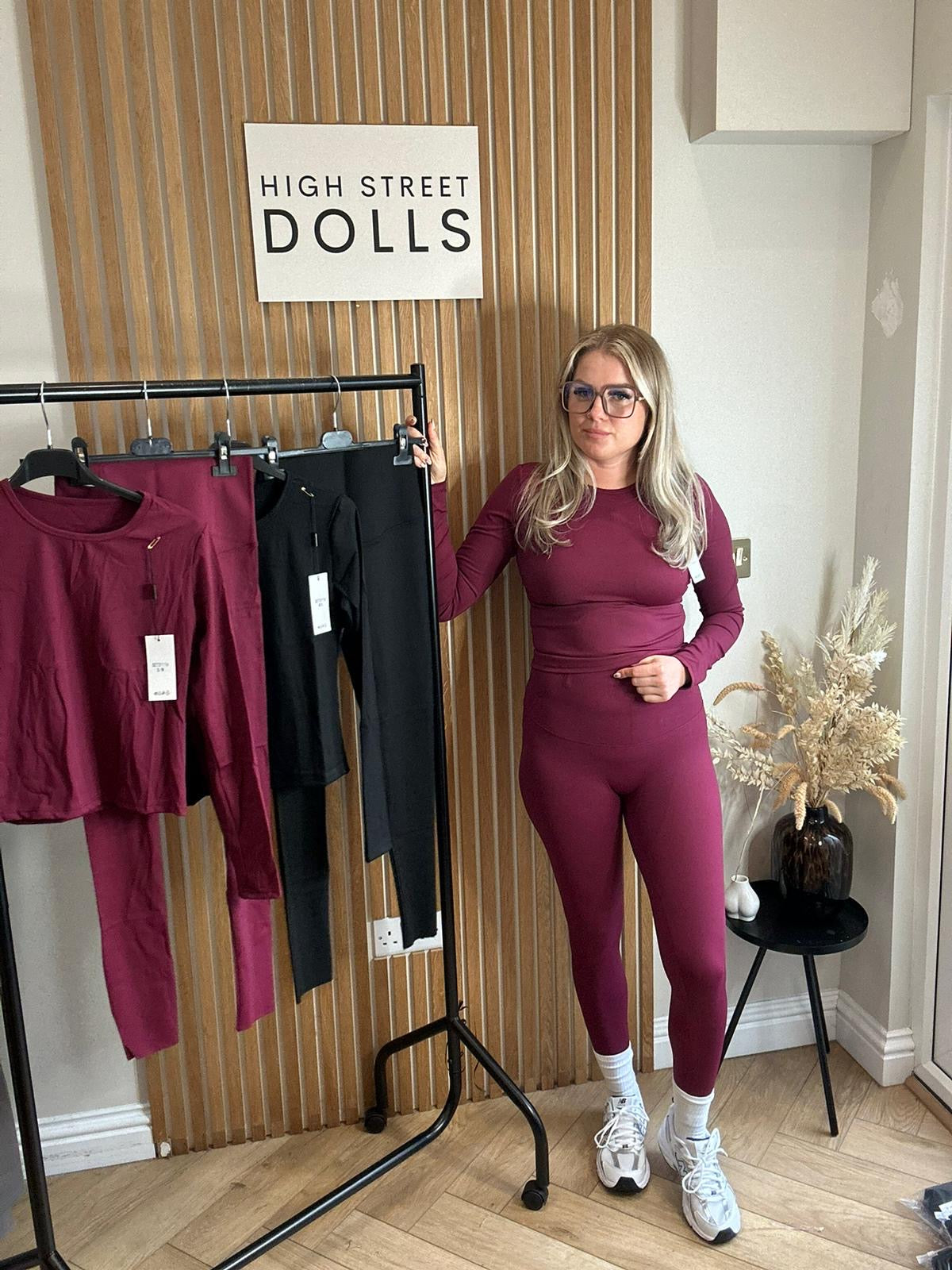 Rochelle Activewear Lycra Lounge Set Womens Long Sleeve Leggings Co Ord