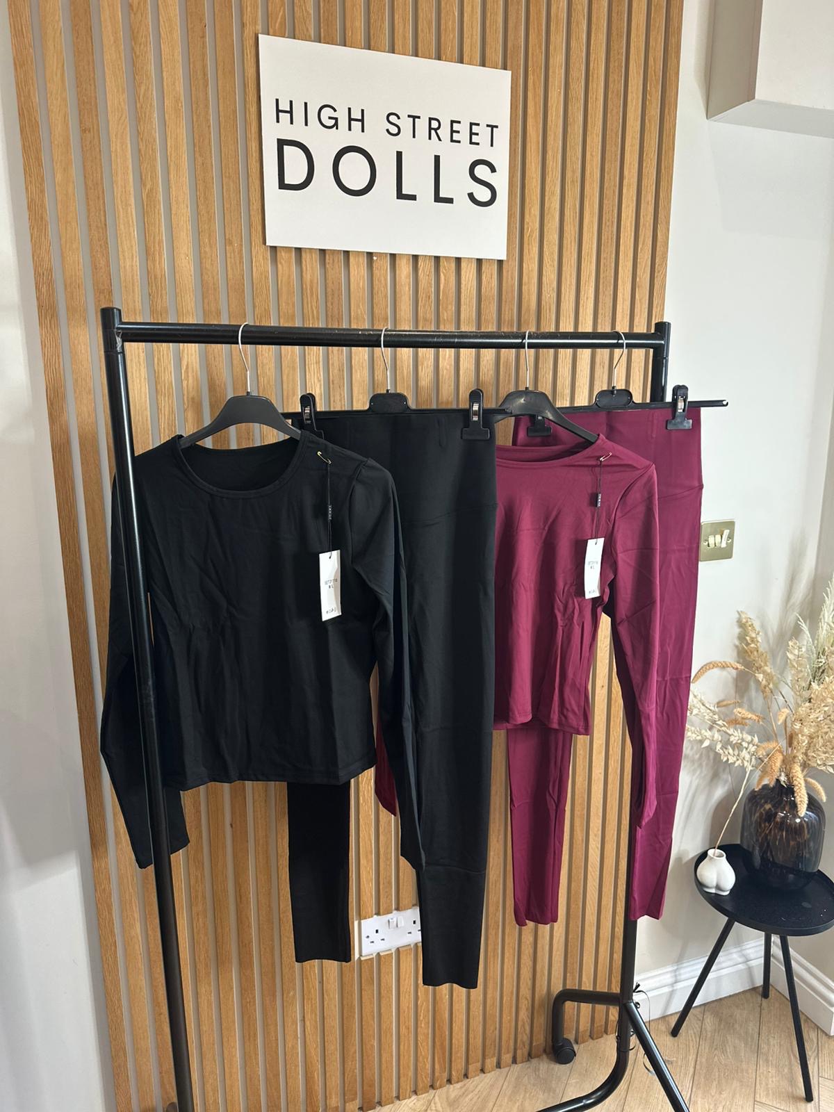 Rochelle Activewear Lycra Lounge Set Womens Long Sleeve Leggings Co Ord