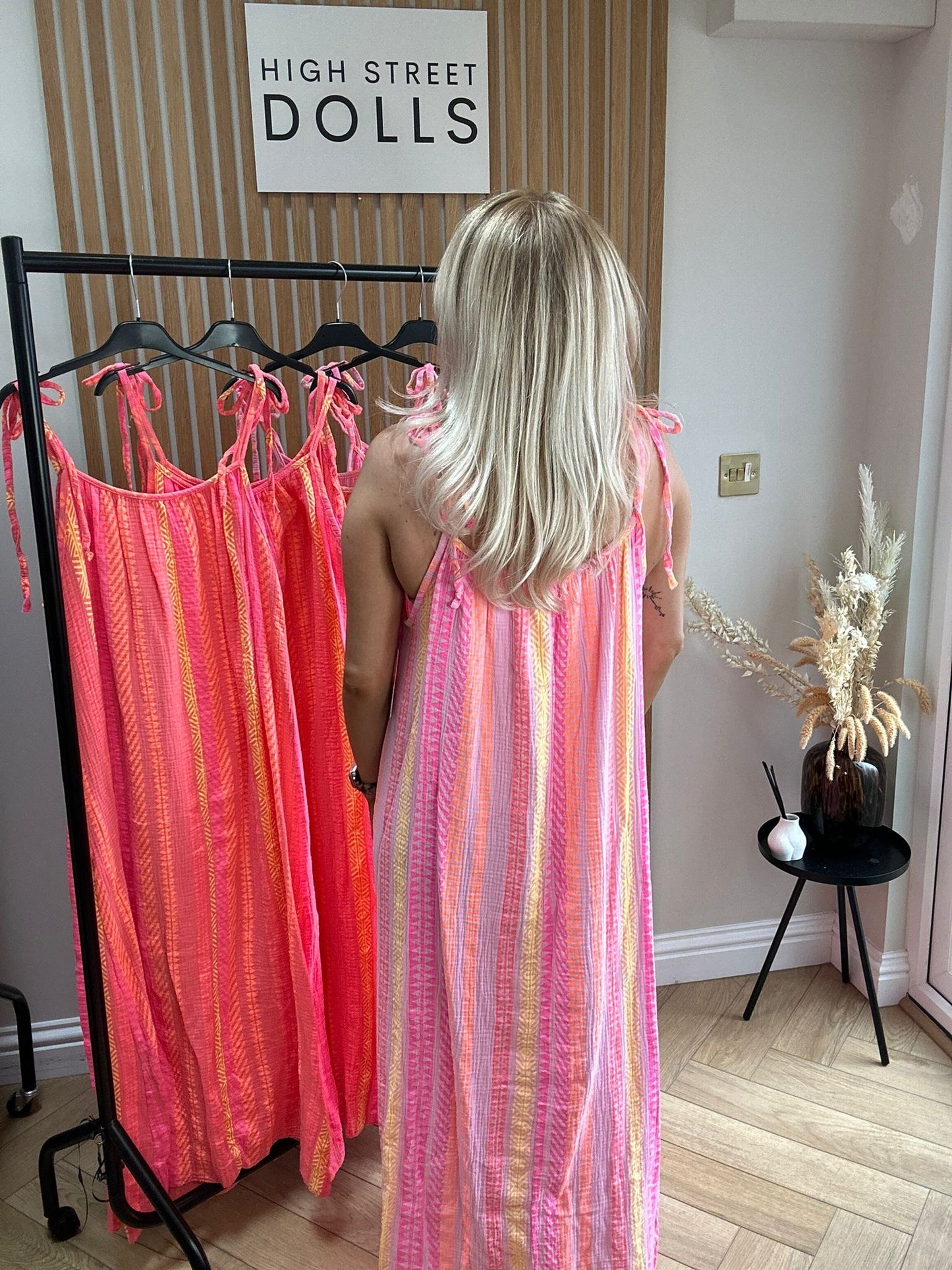 Daphne Printed Dress Maxi Length Stripe Print Holiday Summer