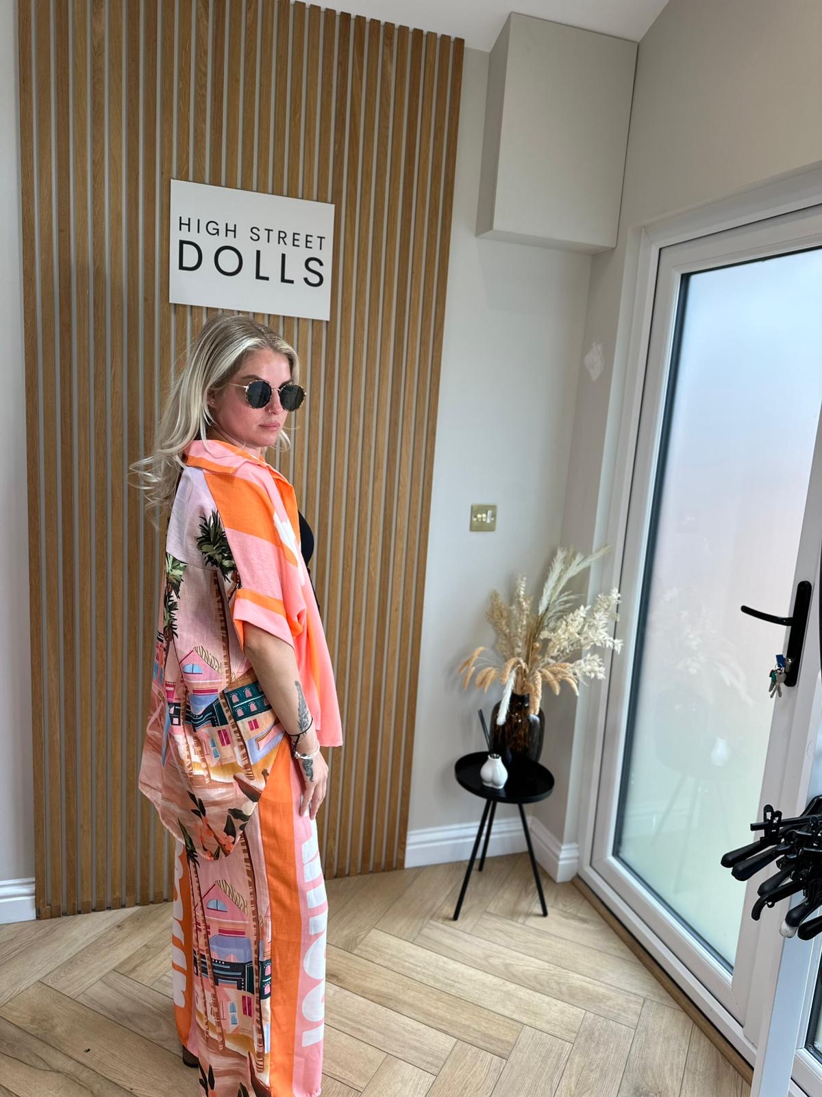 Odette Shirt and Trouser Set Summer Outfit Holiday Co Ord Slogan Top
