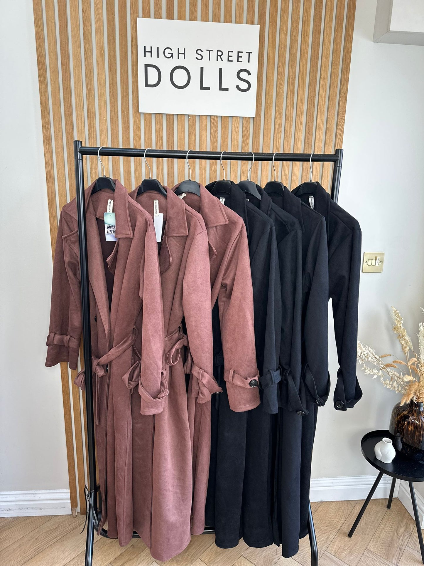 Rea Suede Trench Coat Longline Autumn Winter Jacket