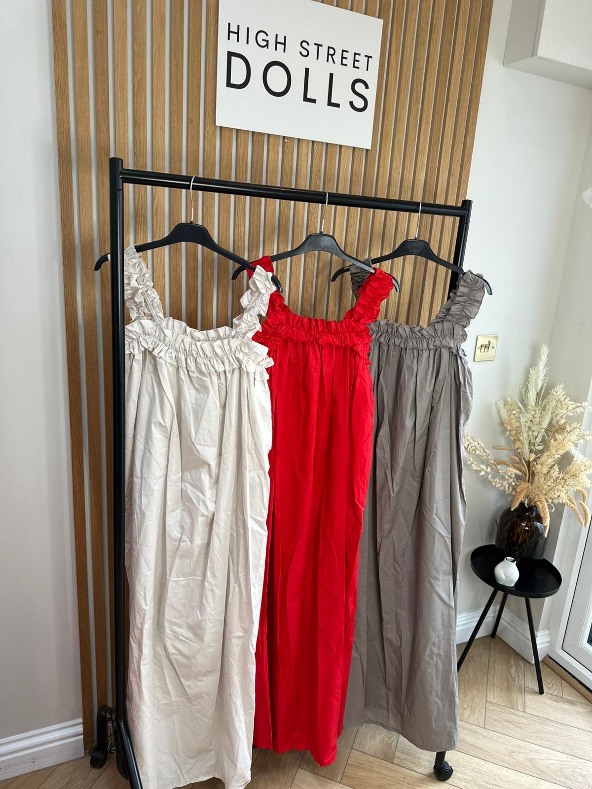 Sofia Maxi Dress Ruffle Straps Holiday Summer Outfit