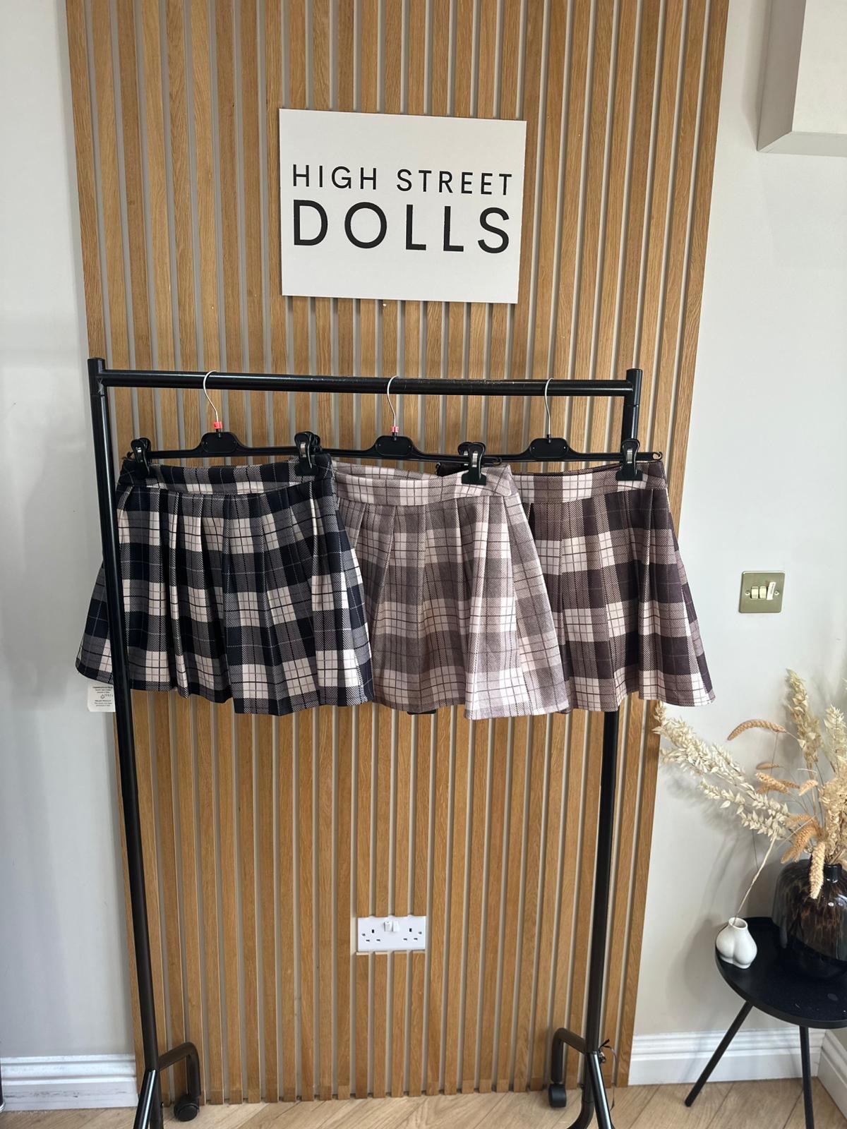 Carrie Tartan Pleated Skort Autumn Winter Mini Skirt Shorts Check Festive