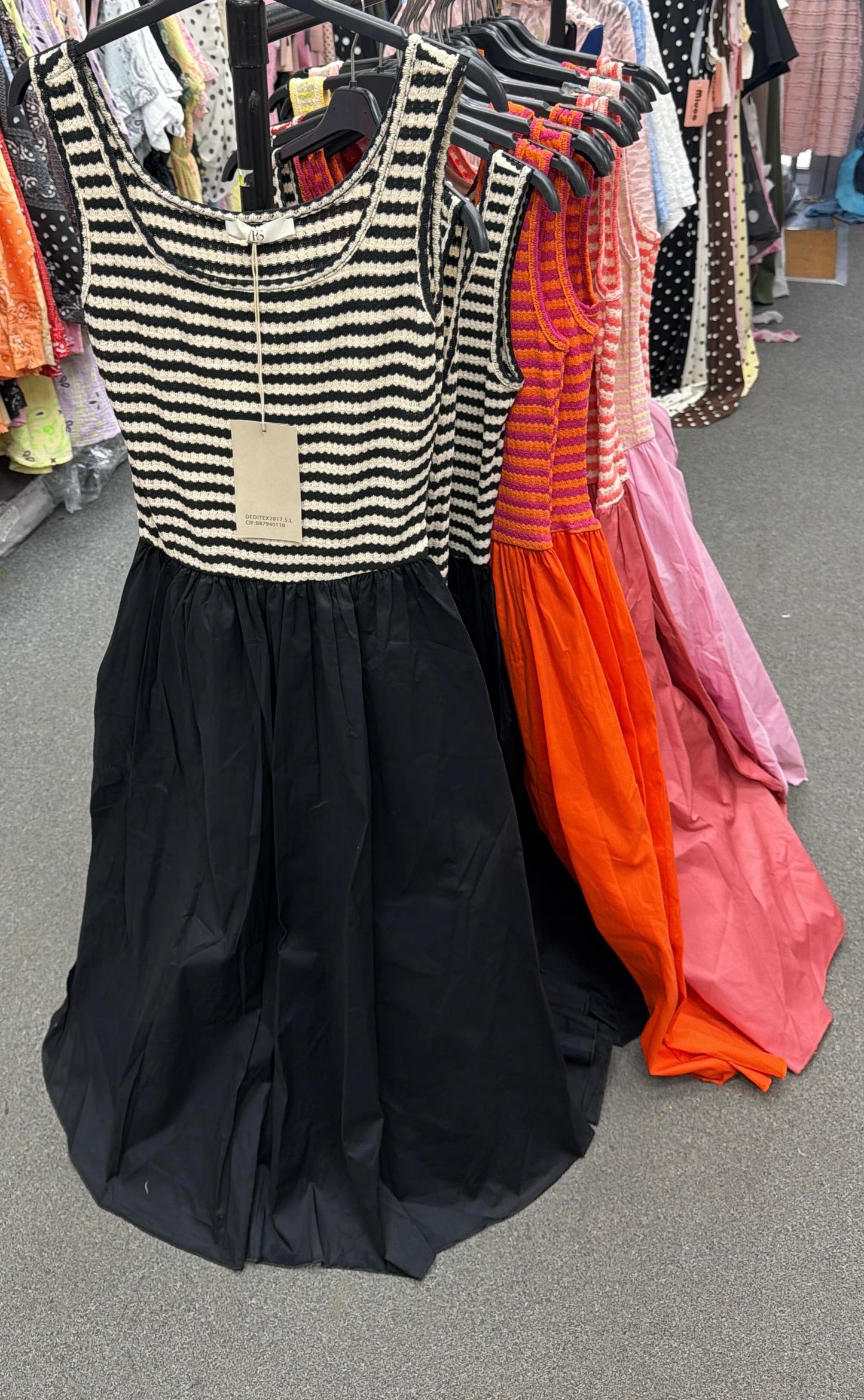 Tallulah Stripe Midi Dress Summer Holiday Beach Casual Daywear Colourful Strap Skater Style Dress