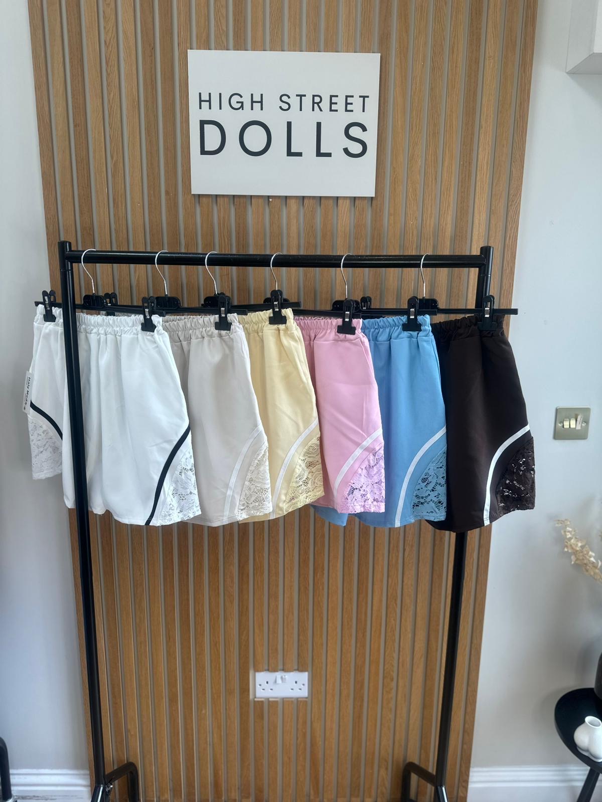 Sugar Lace Shorts Activewear Stripe Details Spring Summer Holiday Elastic Waistband
