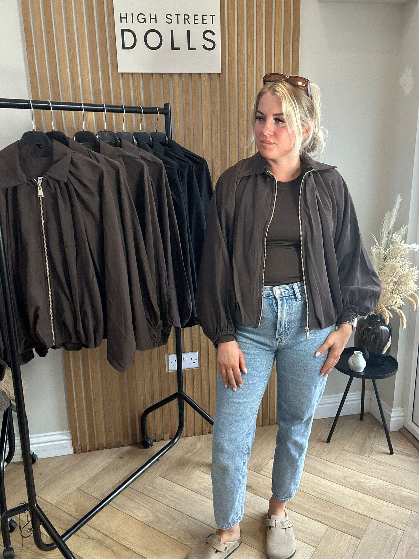 Kaede Suede Jacket with bubble hem