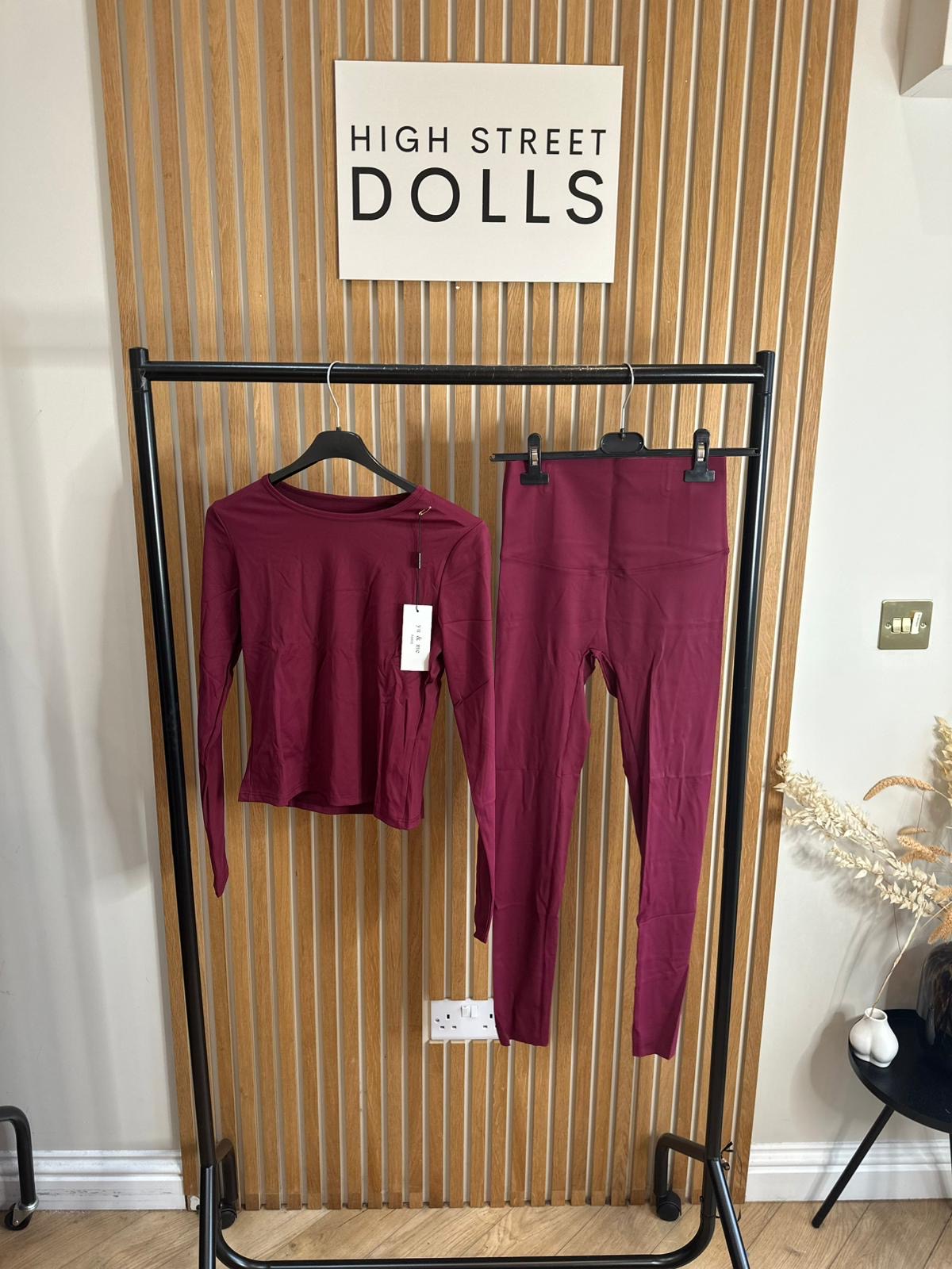 Rochelle Activewear Lycra Lounge Set Womens Long Sleeve Leggings Co Ord